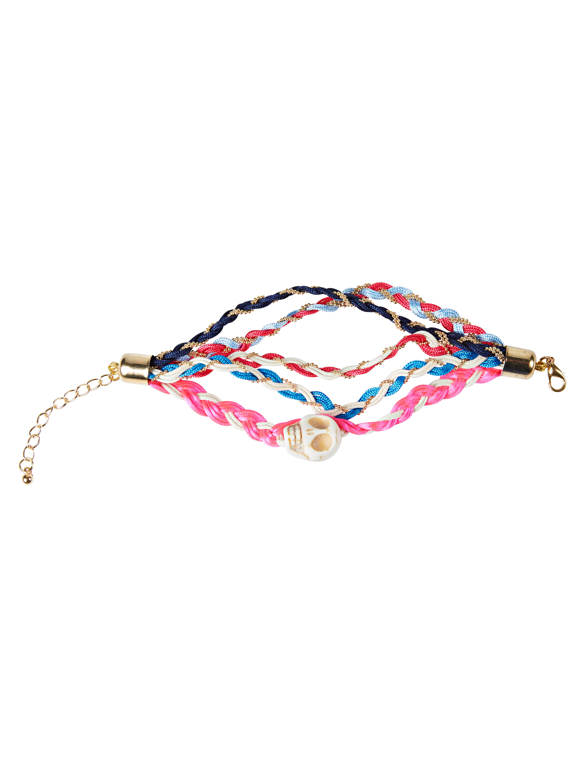 Kostümzubehör Armband geflochten bunt Farbe: mehrfarbig