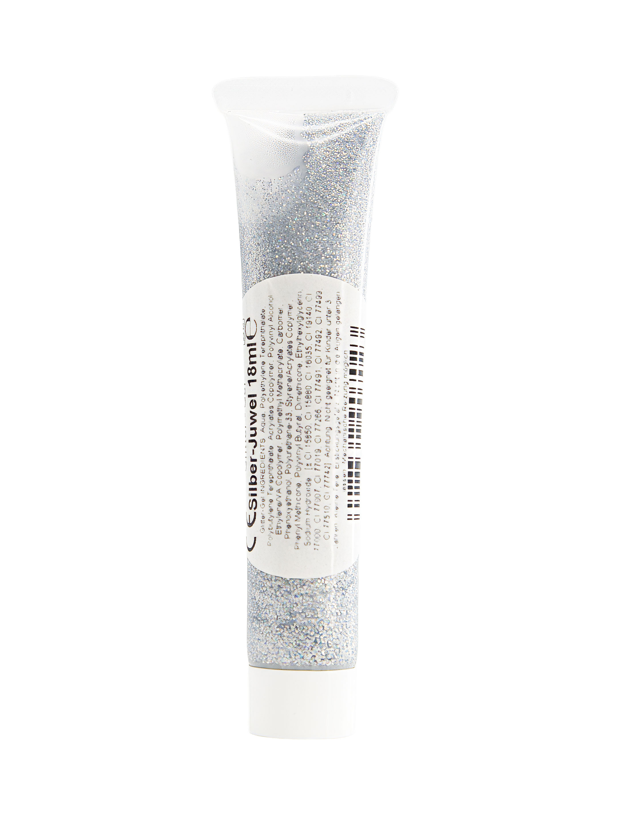 Glitzer-Gel Juwel 18ml silber Schminke für Karneval & Fasching