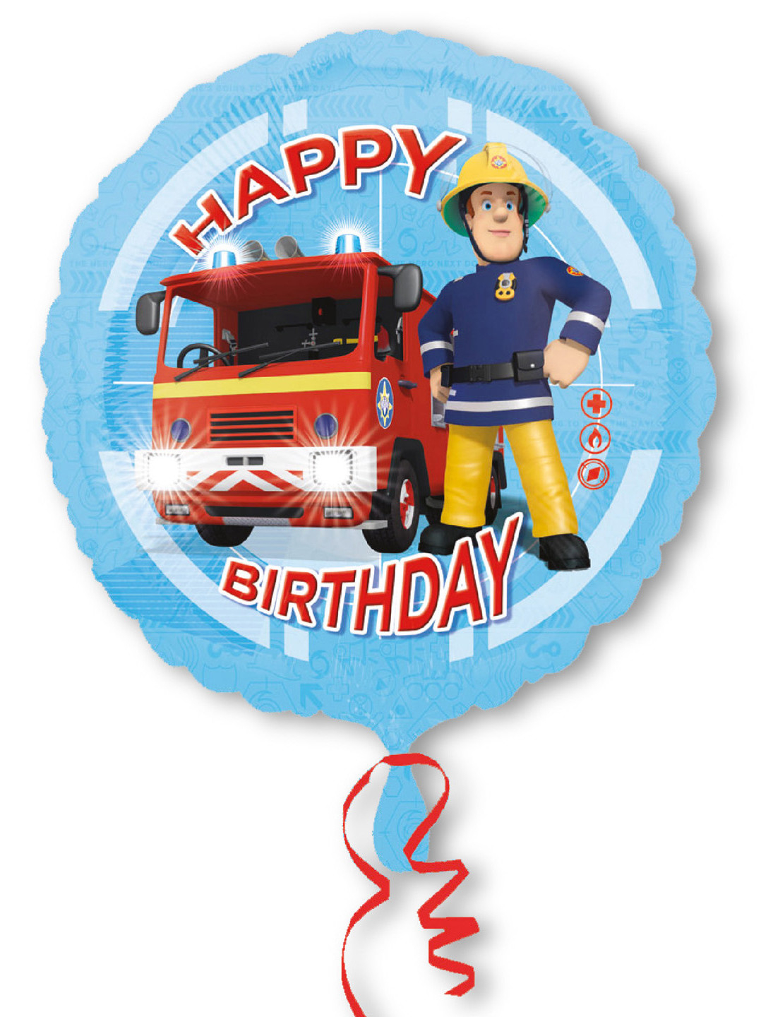 Folienballon Feuerwehrmann Sam Happy Birthday S Farbe: bunt