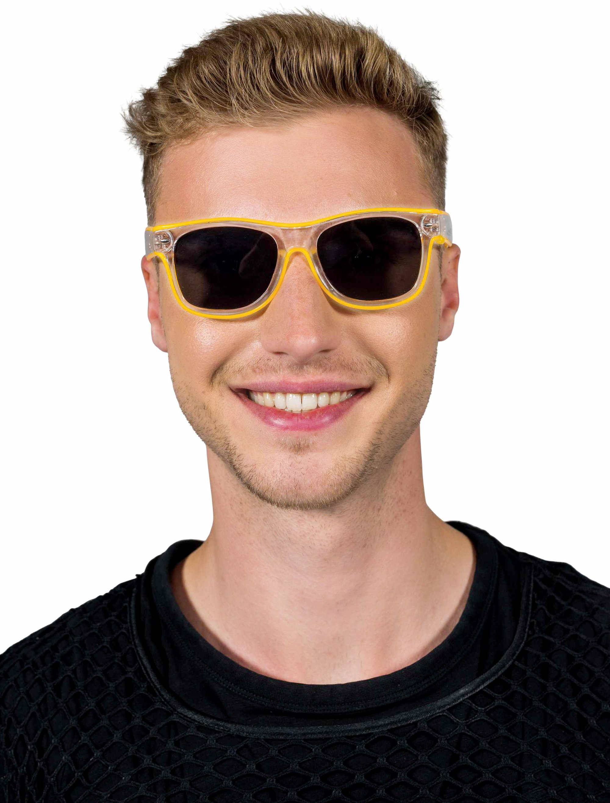 Kostümzubehör LED Brille neongelb