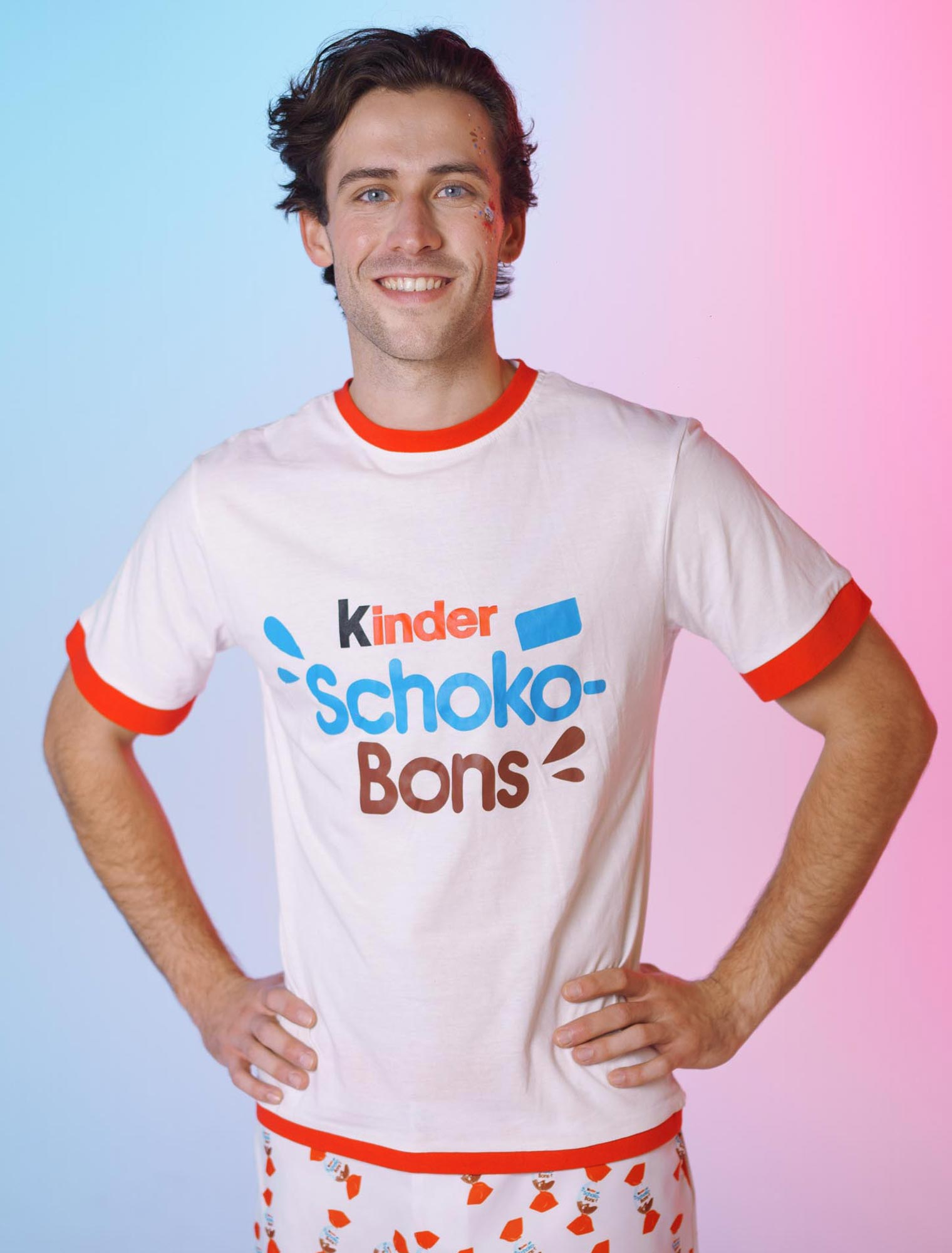 T-Shirt kinder Schoko-Bons Herren rot/weiß XL