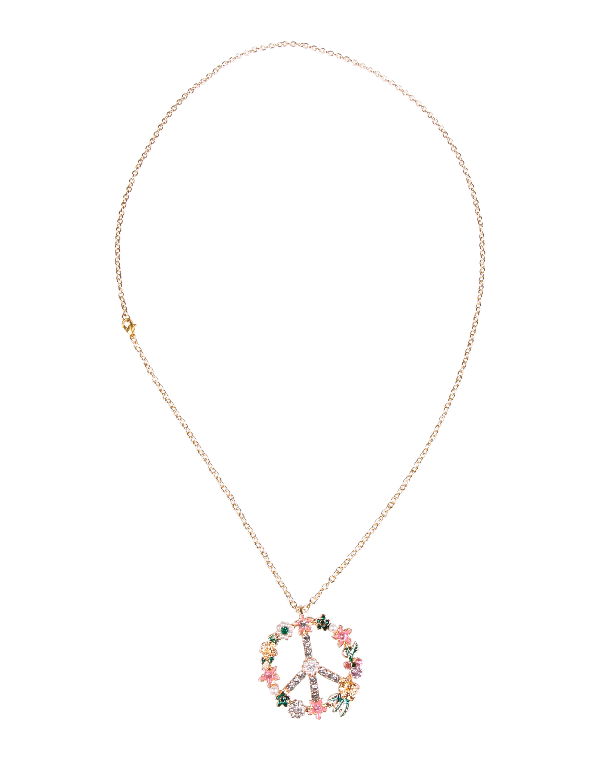 Kostümzubehör Halskette Peace de luxe mit Strass & Perlen Farbe: gold