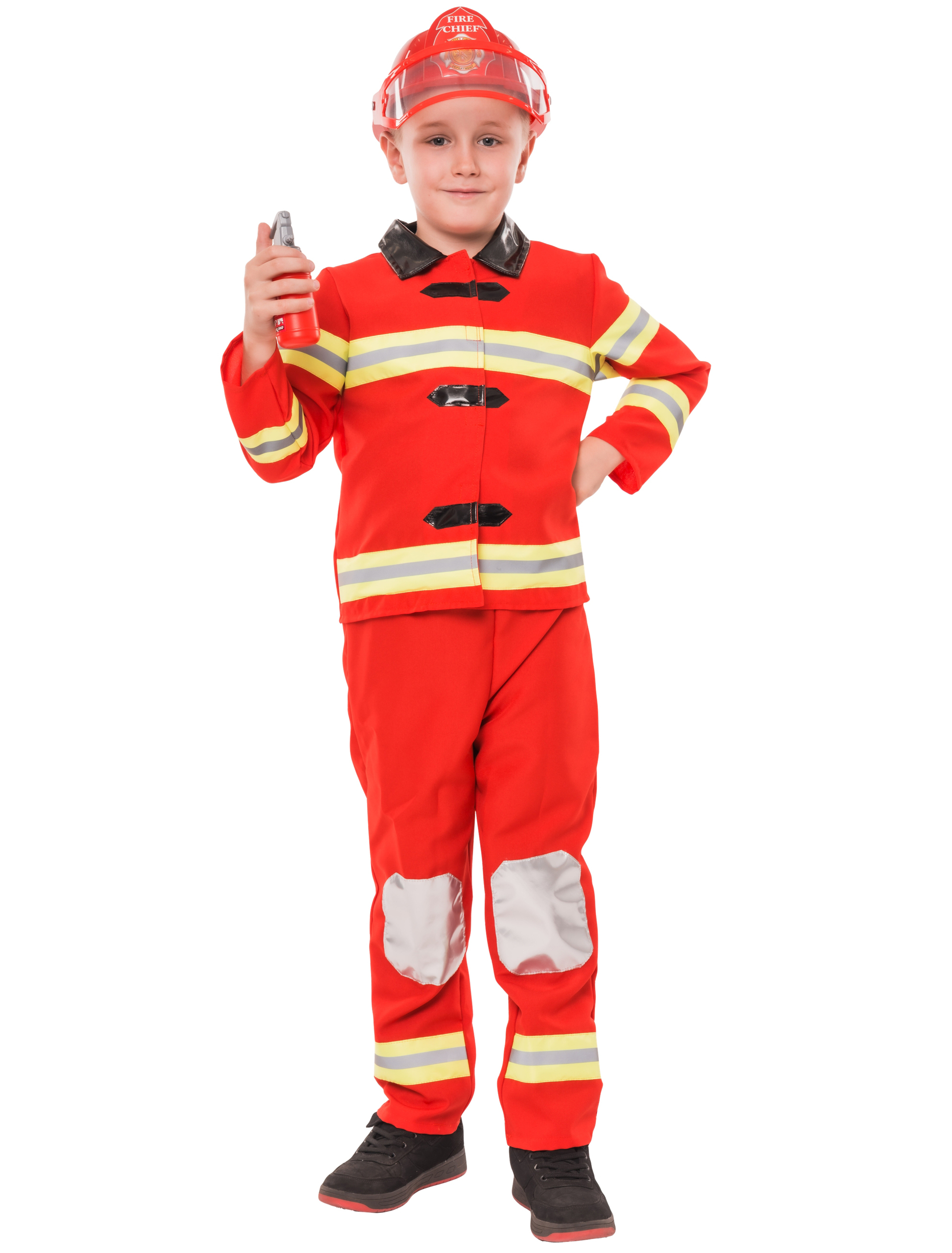 Kostüm Feuerwehrmann 2-tlg. Kinder rot/gelb 6-8 Jahre