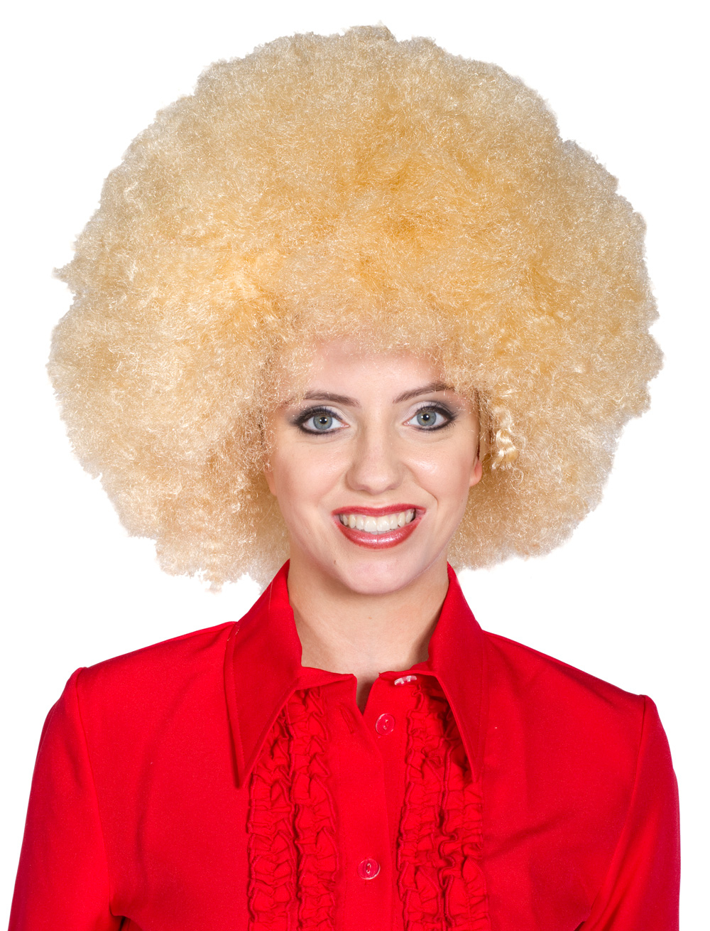 Kostümzubehör Perücke Hippie Lockenkopf blond one size