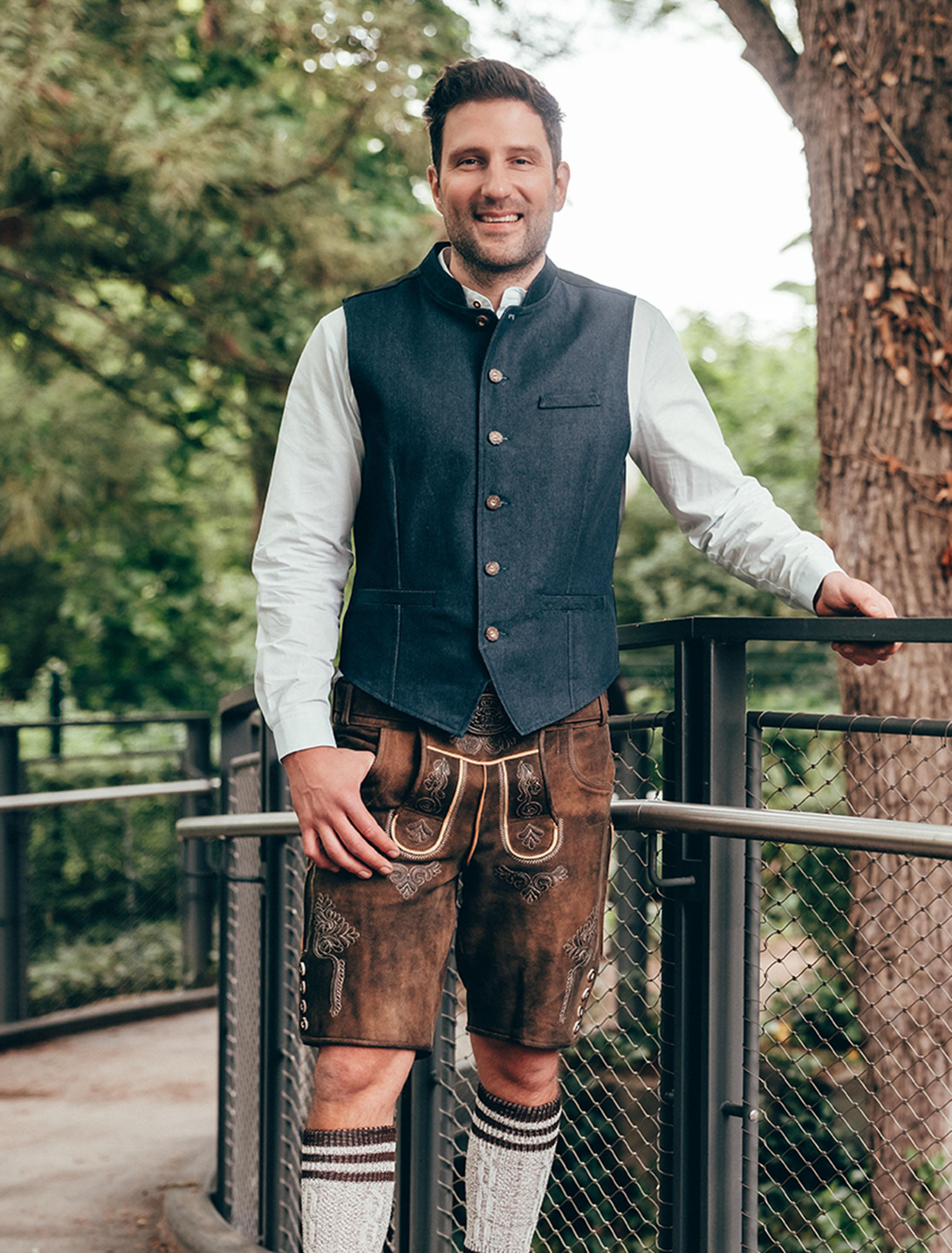 Lederhose Georg kurz Herren dunkelbraun XL