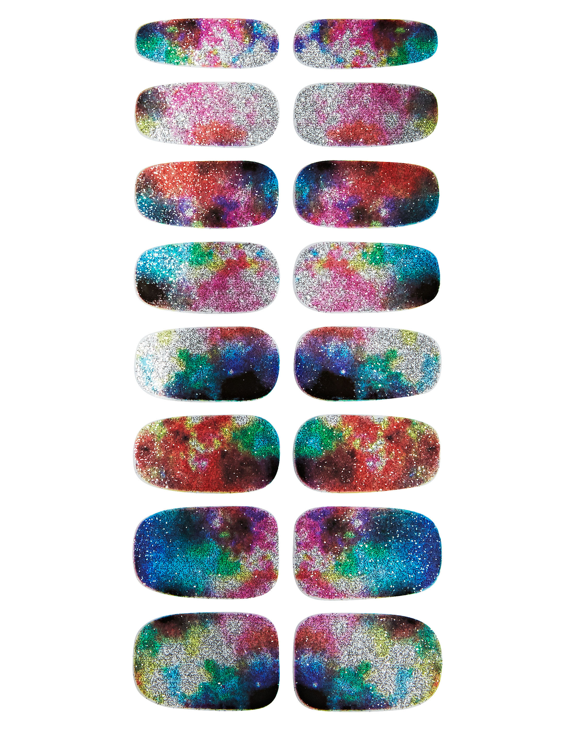 Nagelsticker bunt Schminke für Karneval & Fasching Farbe: mehrfarbig