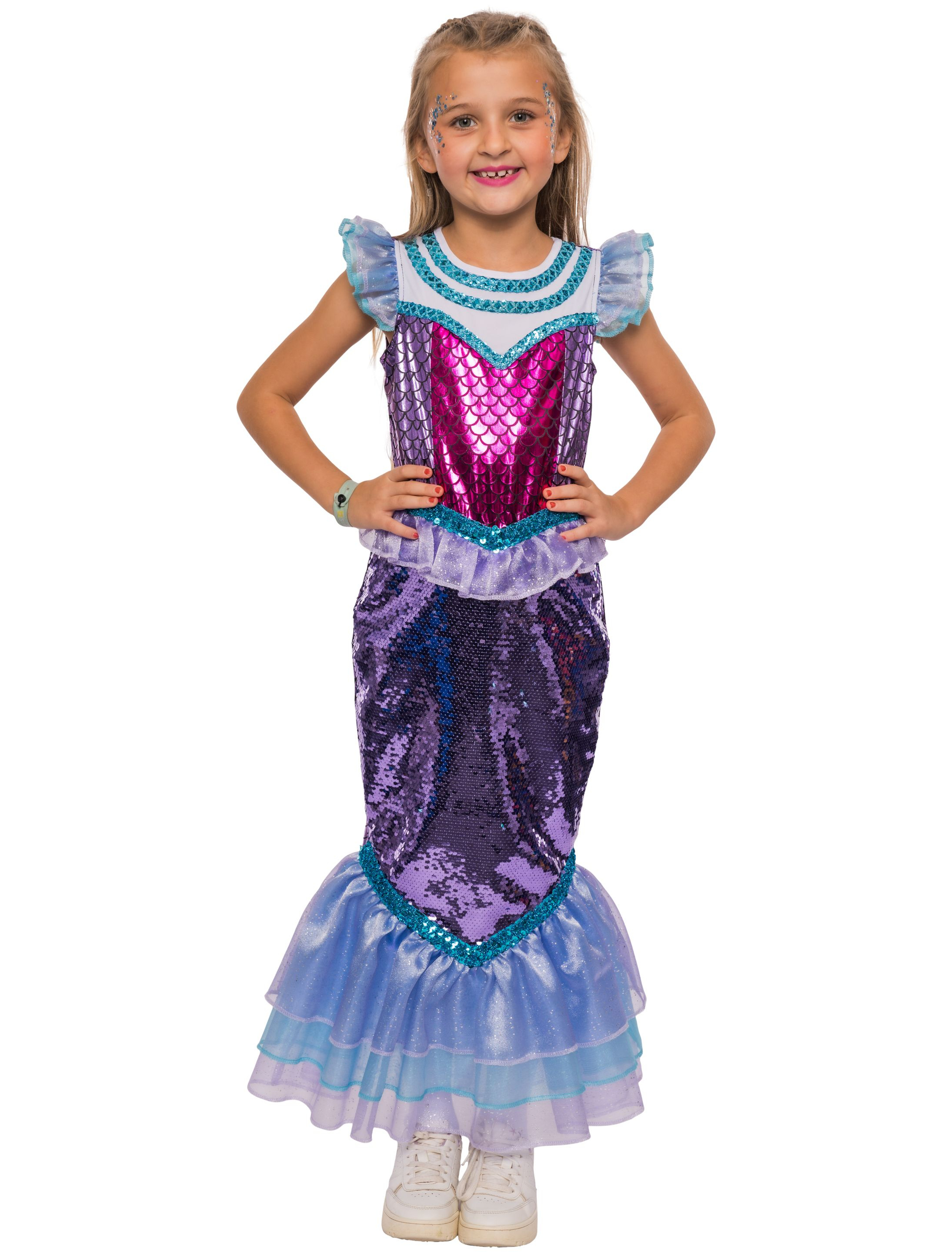 Kleid Meerjungfrau Mädchen lila 116