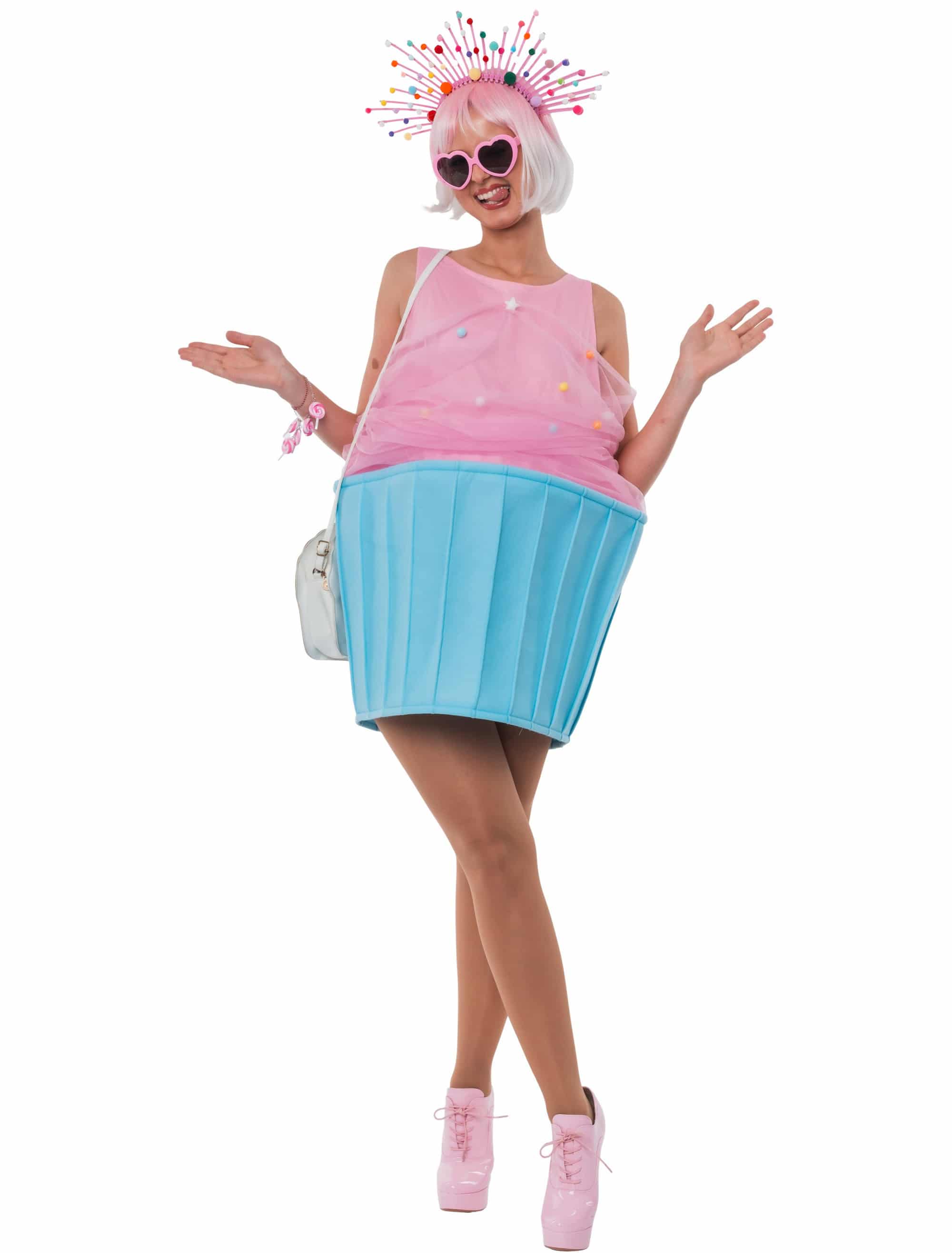 Kleid Candy Cupcake Damen hellblau/rosa S/M