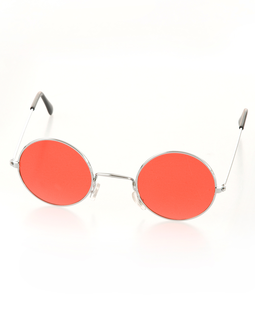 Kostümzubehör Brille rund rot