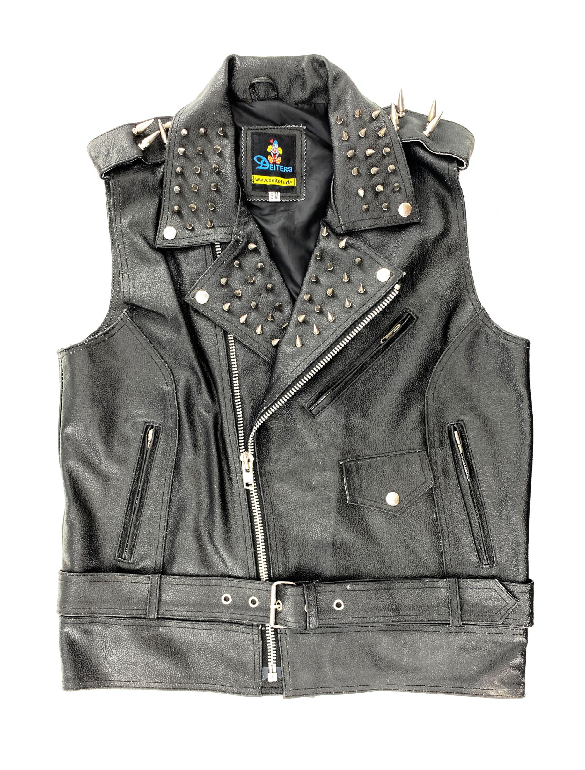 Weste Punker mit Nieten Herren schwarz 2XL/3XL