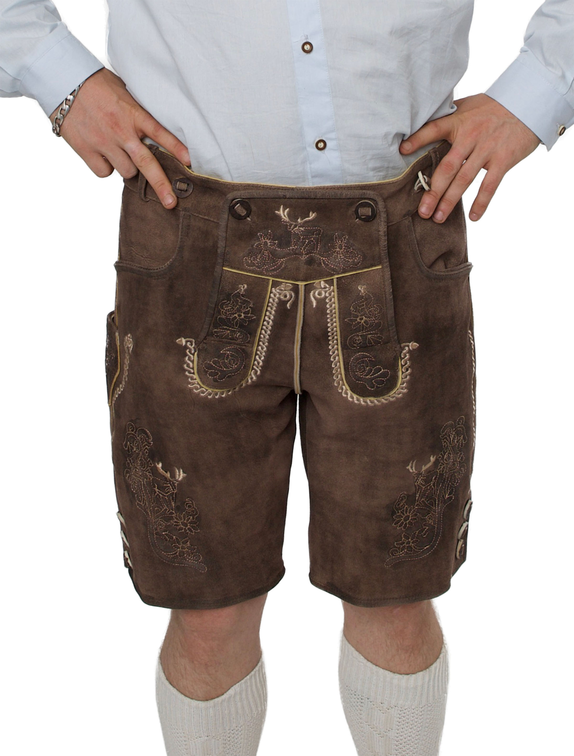 Lederhose Leo Herren braun L