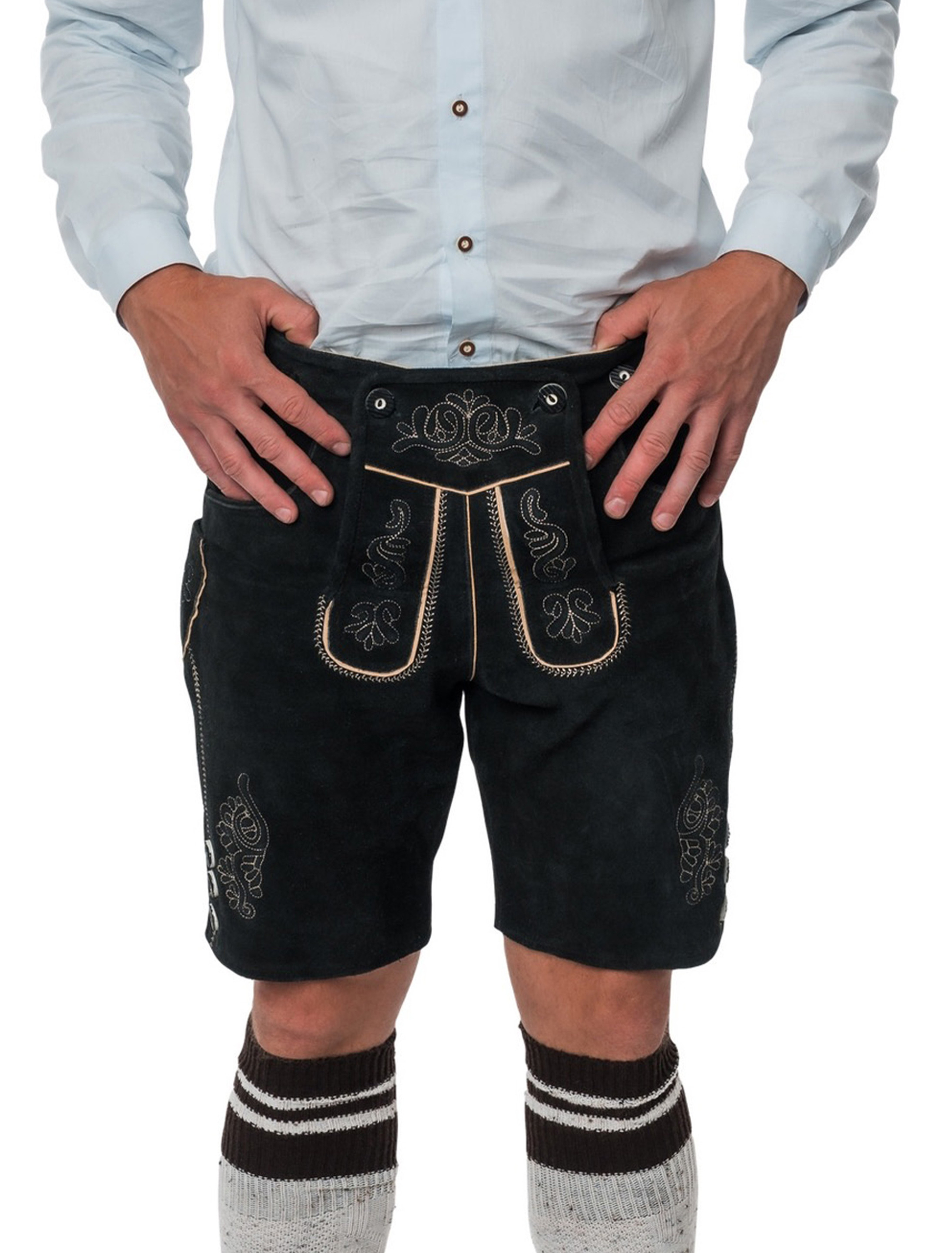 Lederhose Seppl Herren schwarz XL