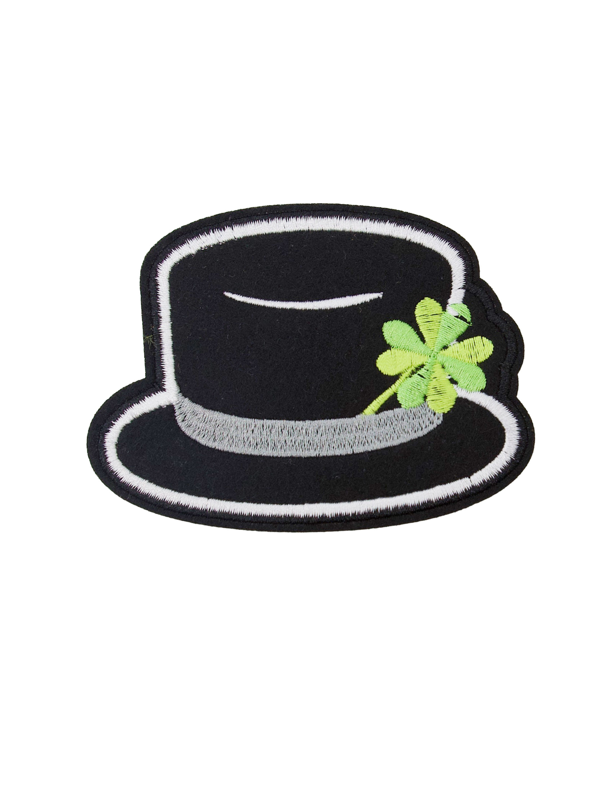 Kostümzubehör Bügelpatch Zylinder 9cm schwarz