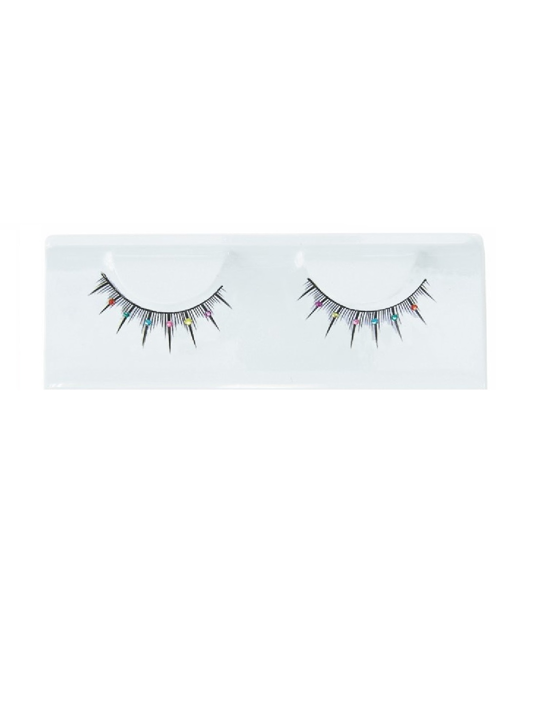 Wimpern mit farbigen Steinchen schwarz