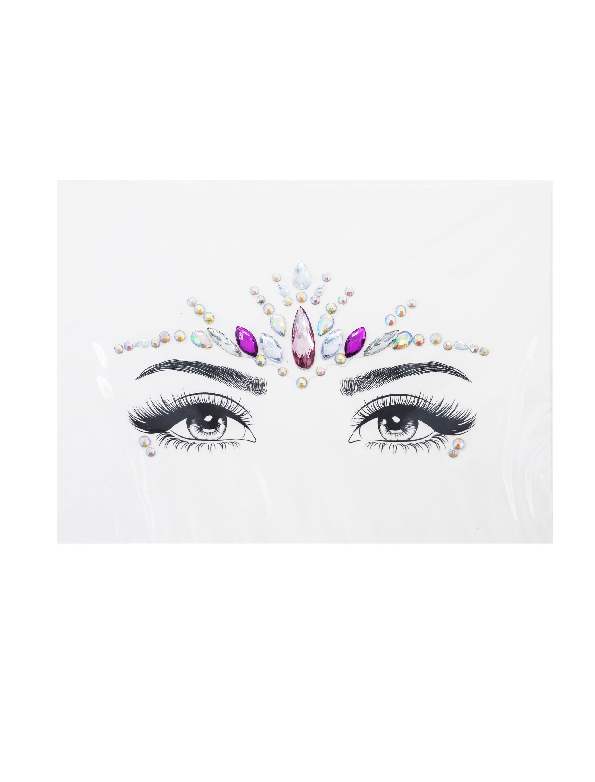 Gesichtsstrasssteine pink Schminke für Karneval & Fasching