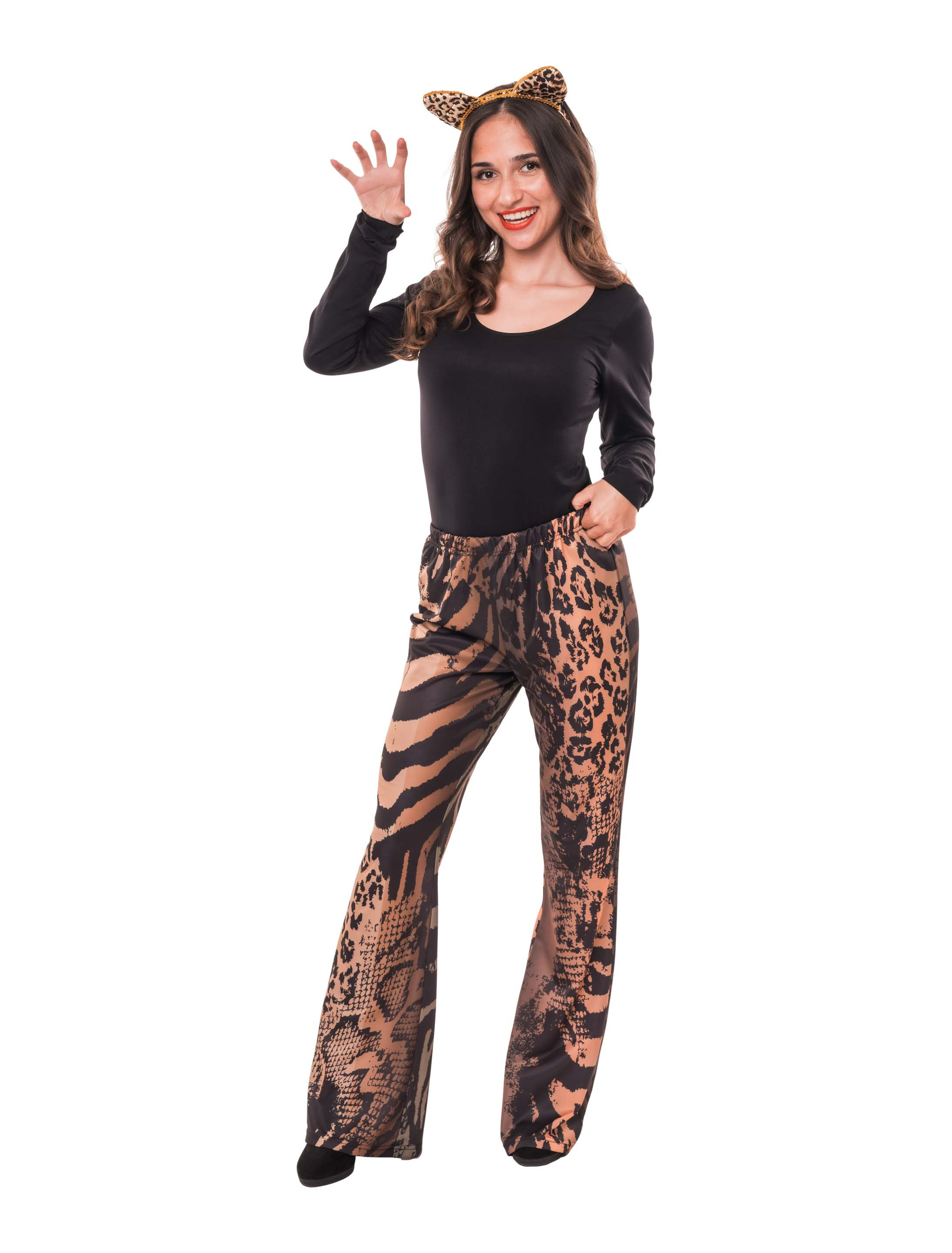 Hose animal print beige/braun L/XL