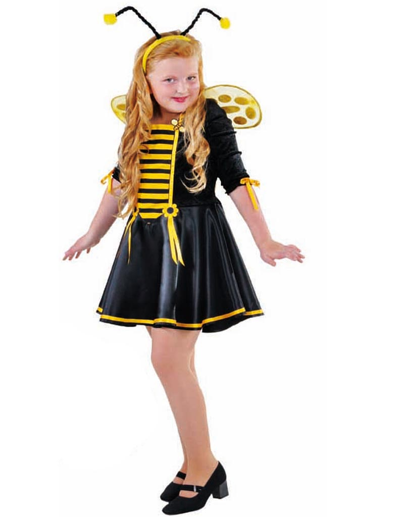 Kleid Biene Mädchen schwarz/gelb 140