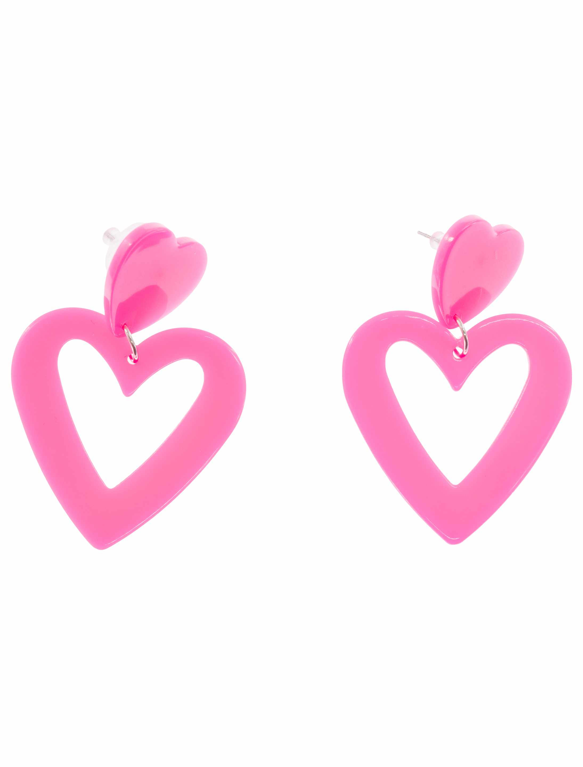 Kostümzubehör Ohrringe Herz pink
