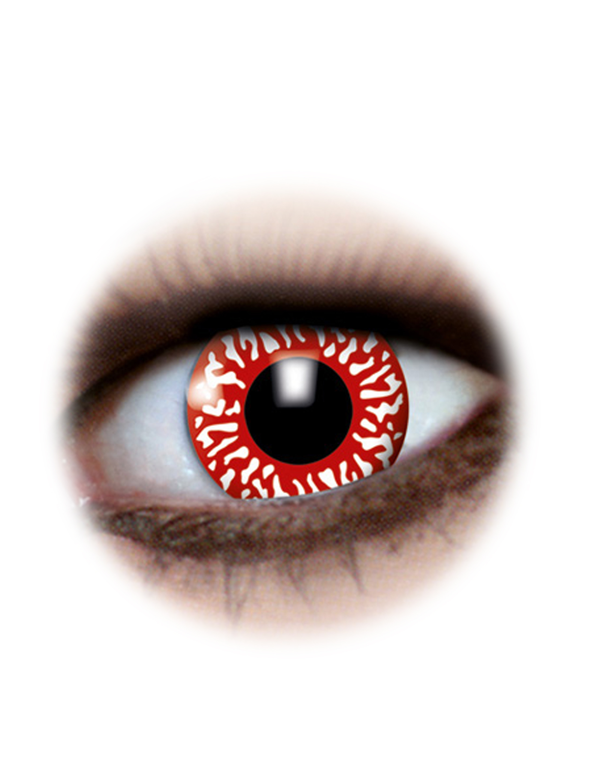 Kostümzubehör Kontaktlinsen Blood Shot Farbe: rot