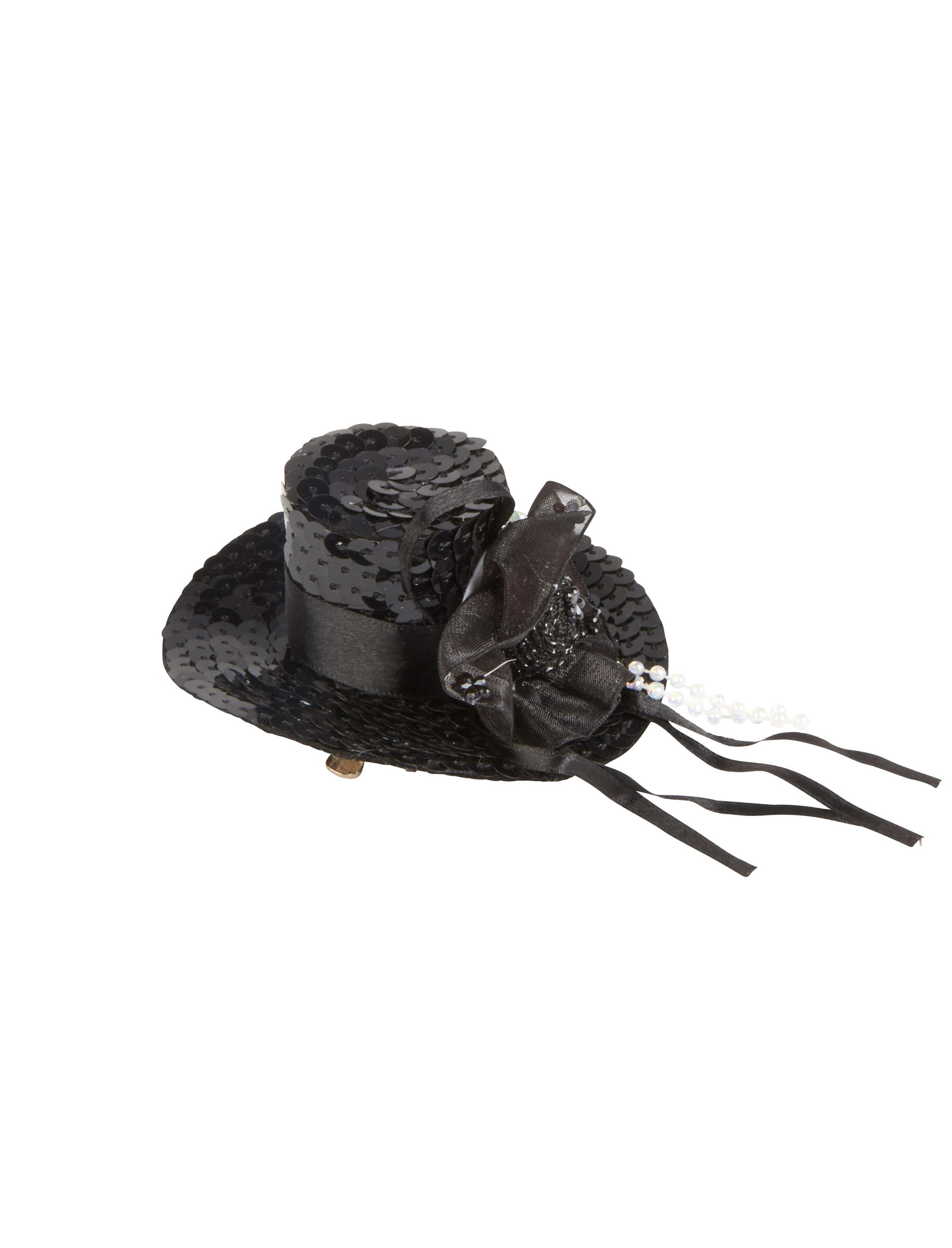 Kostümzubehör Mini Hut mit Haarclip schwarz one size