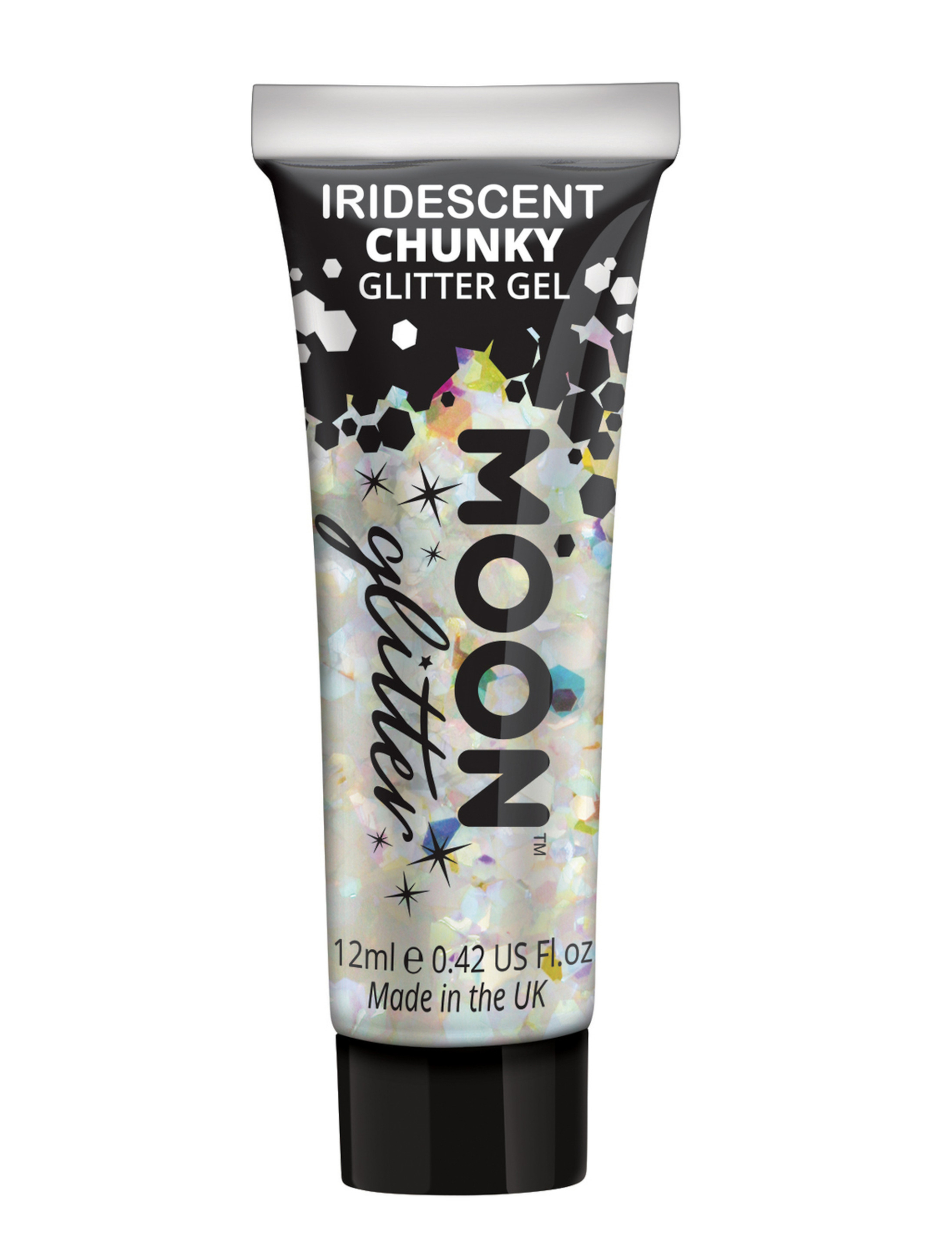 Glitzergel Chunky schimmernd 12ml weiß Schminke für Karneval & Fasching