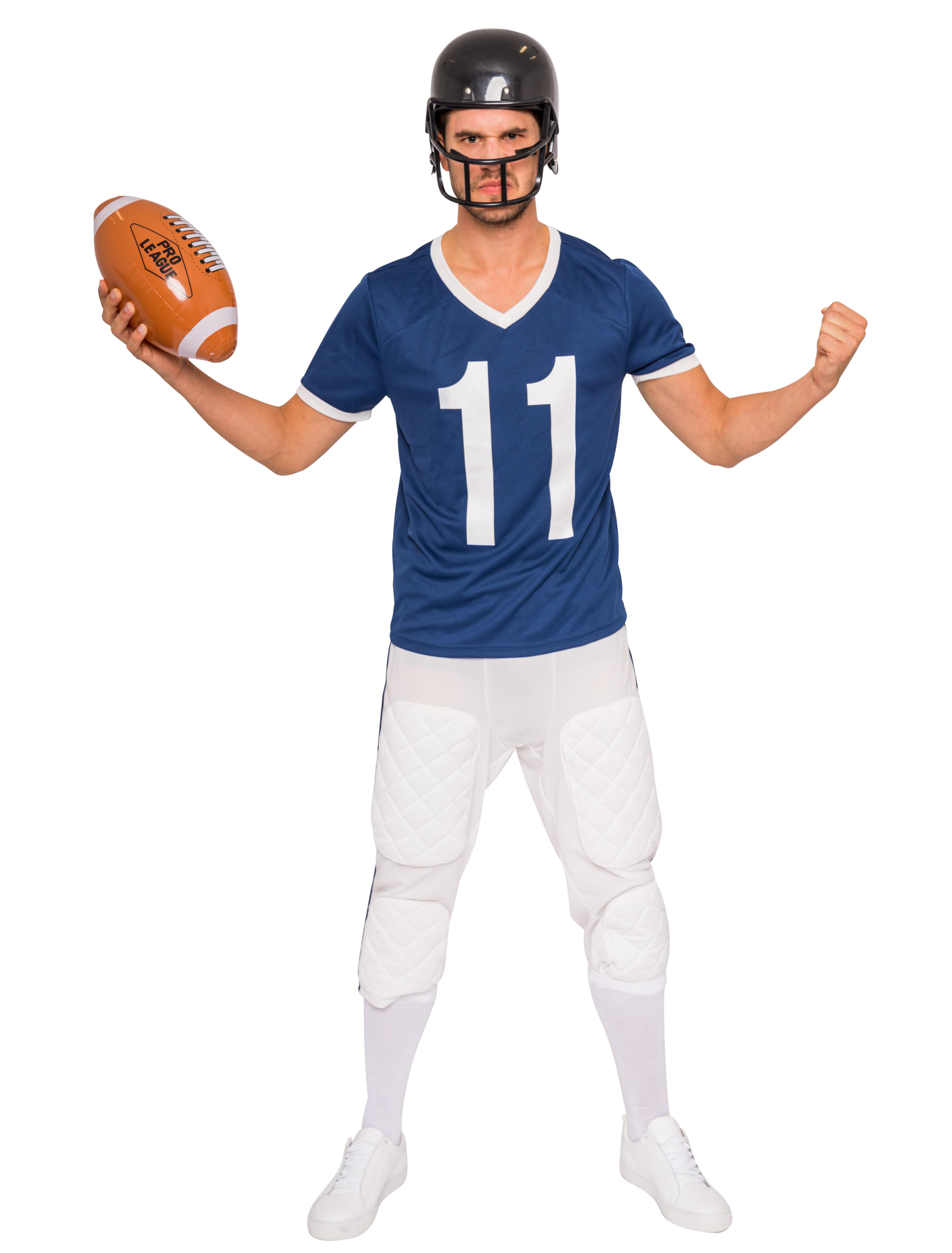 American Footballer 2-tlg. Herren weiß/blau L