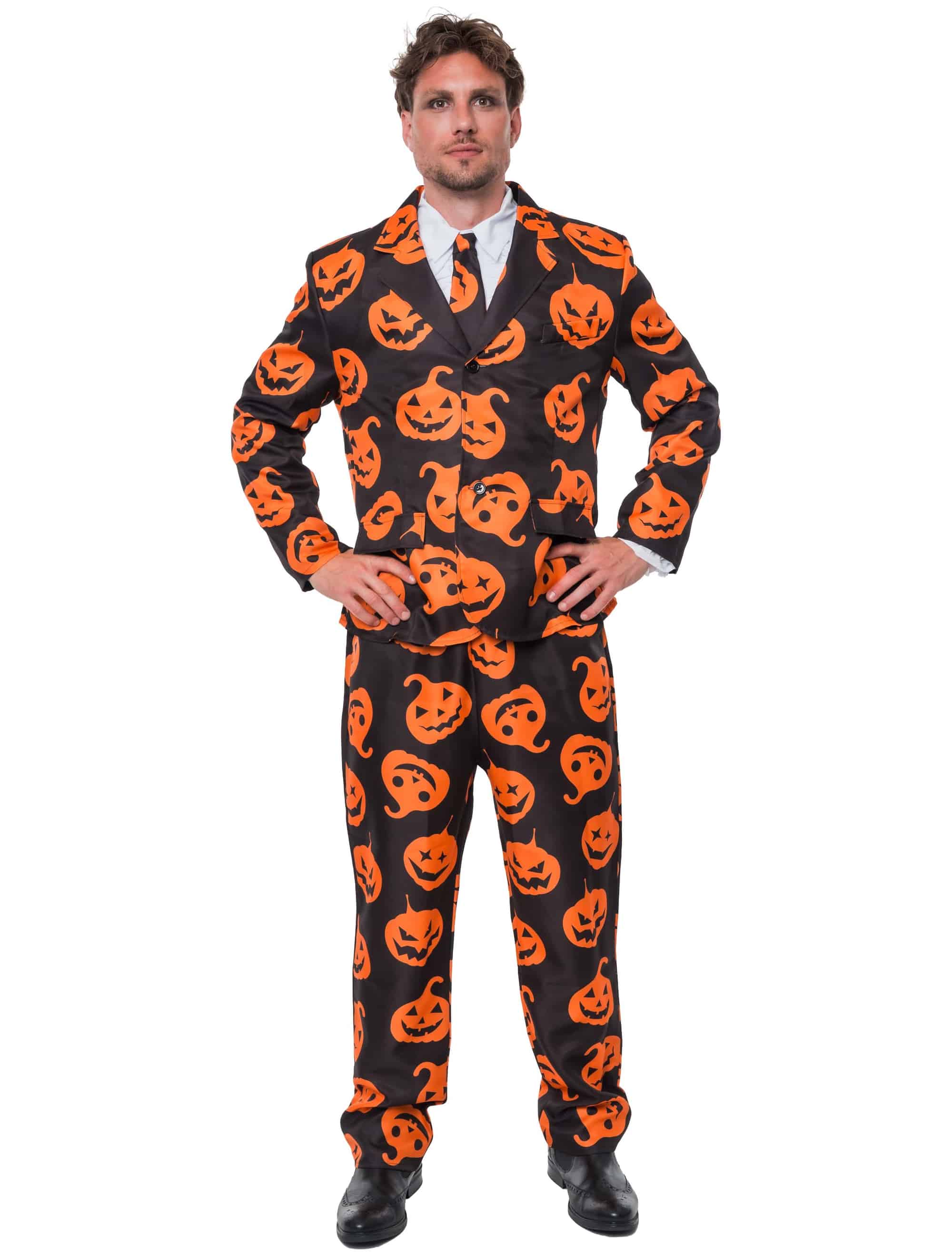 Anzug Kürbis 3-tlg. Herren orange/schwarz XL/2XL