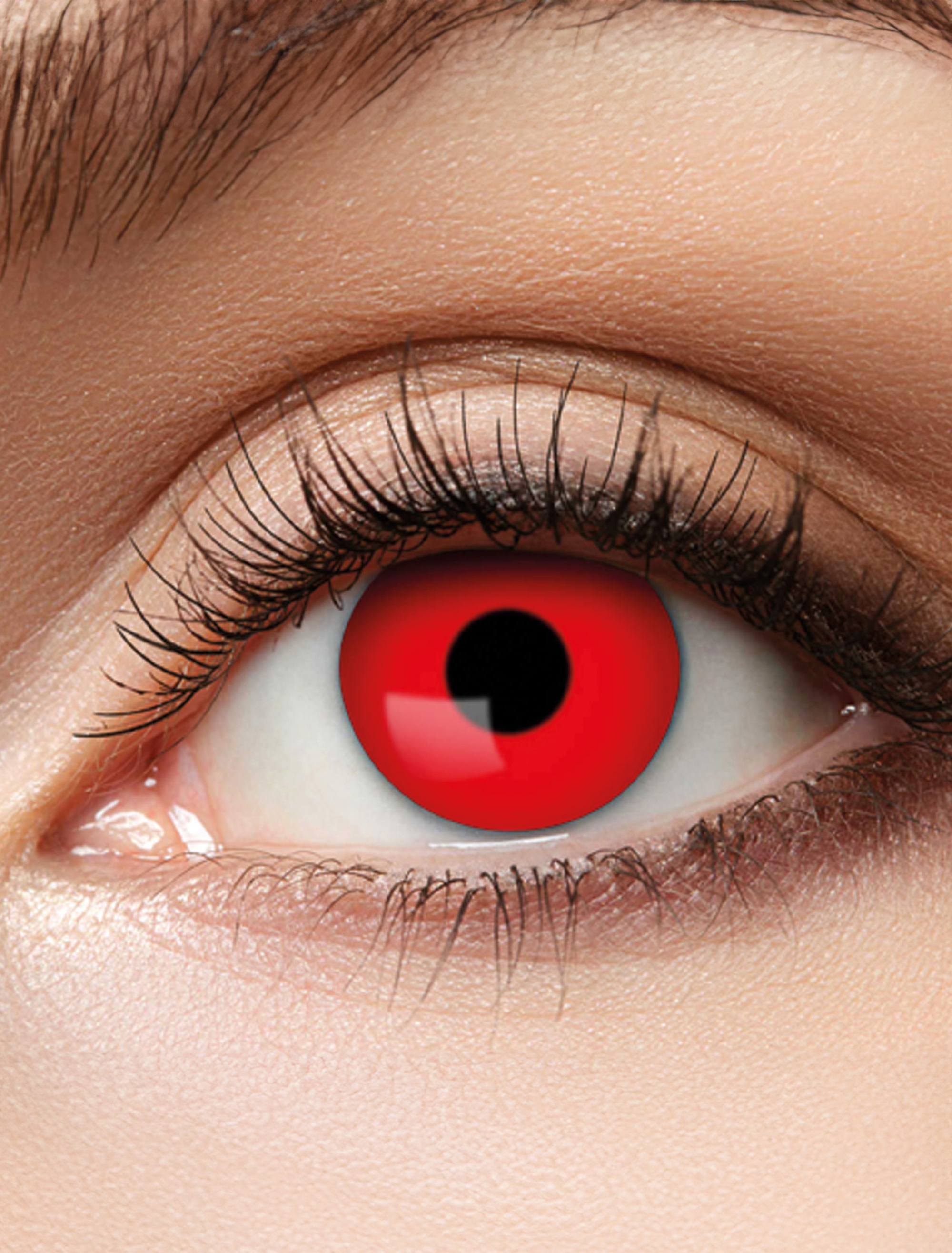 Kostümzubehör Kontaktlinsen Red Devil Farbe: rot