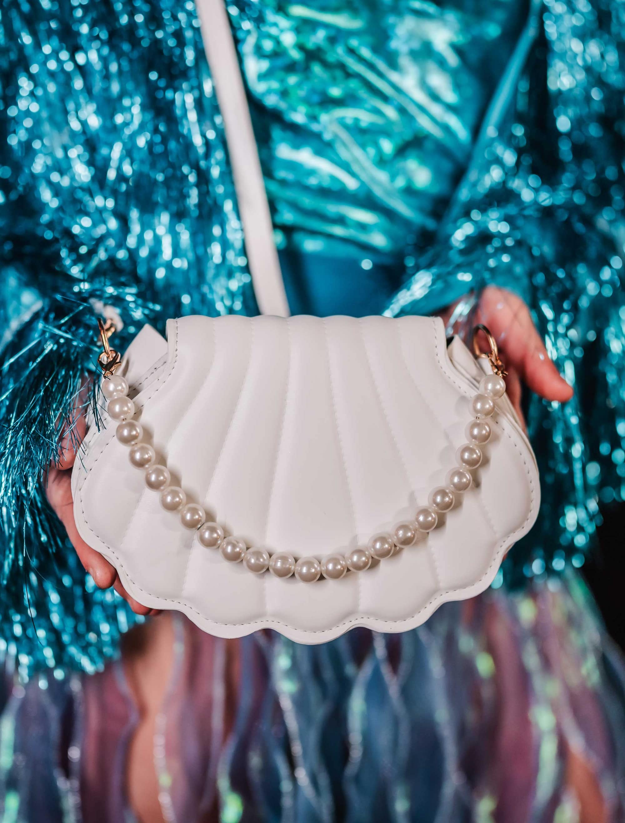Kostümzubehör Tasche Muschel Damen weiß