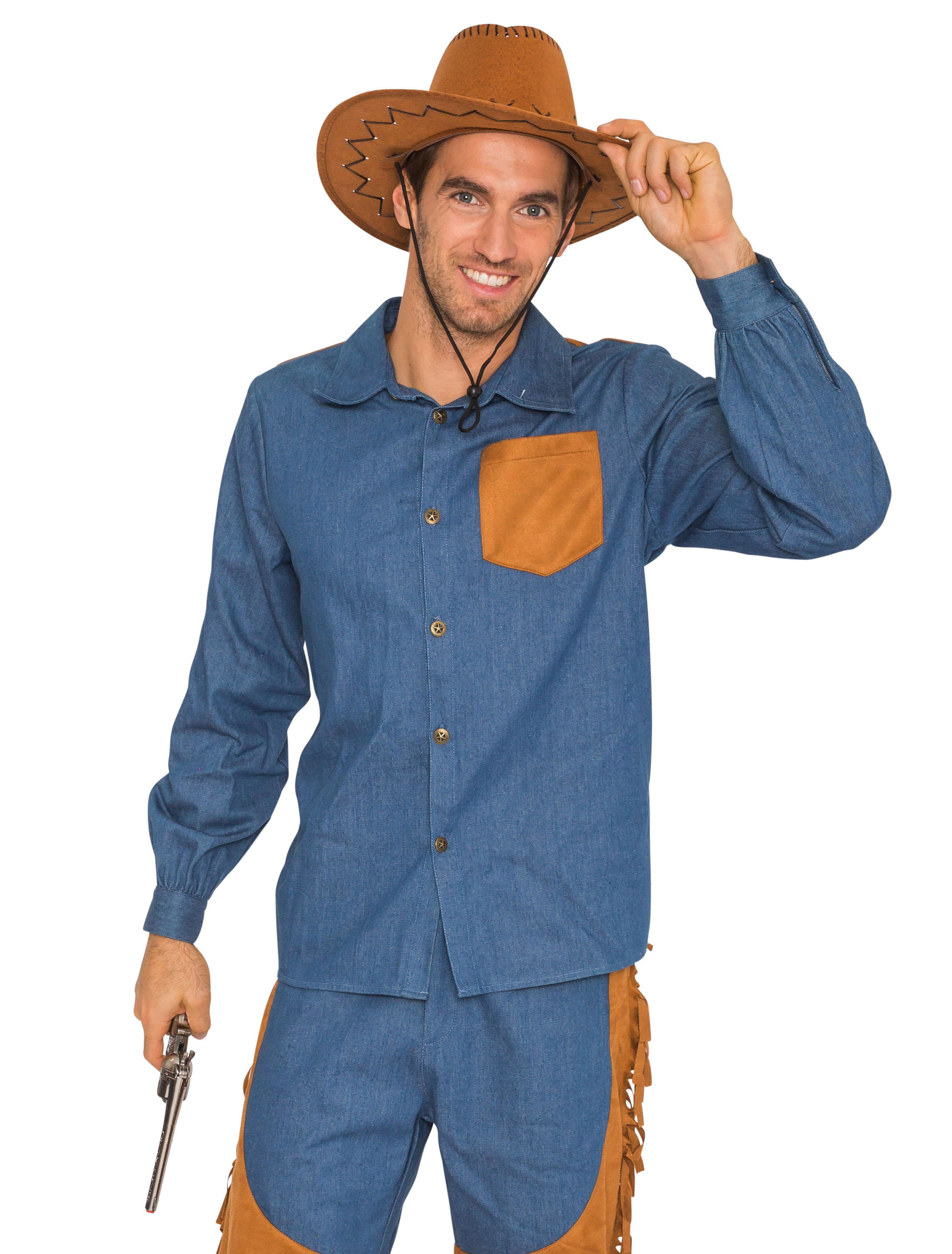 Hemd Cowboy Herren dunkelblau M