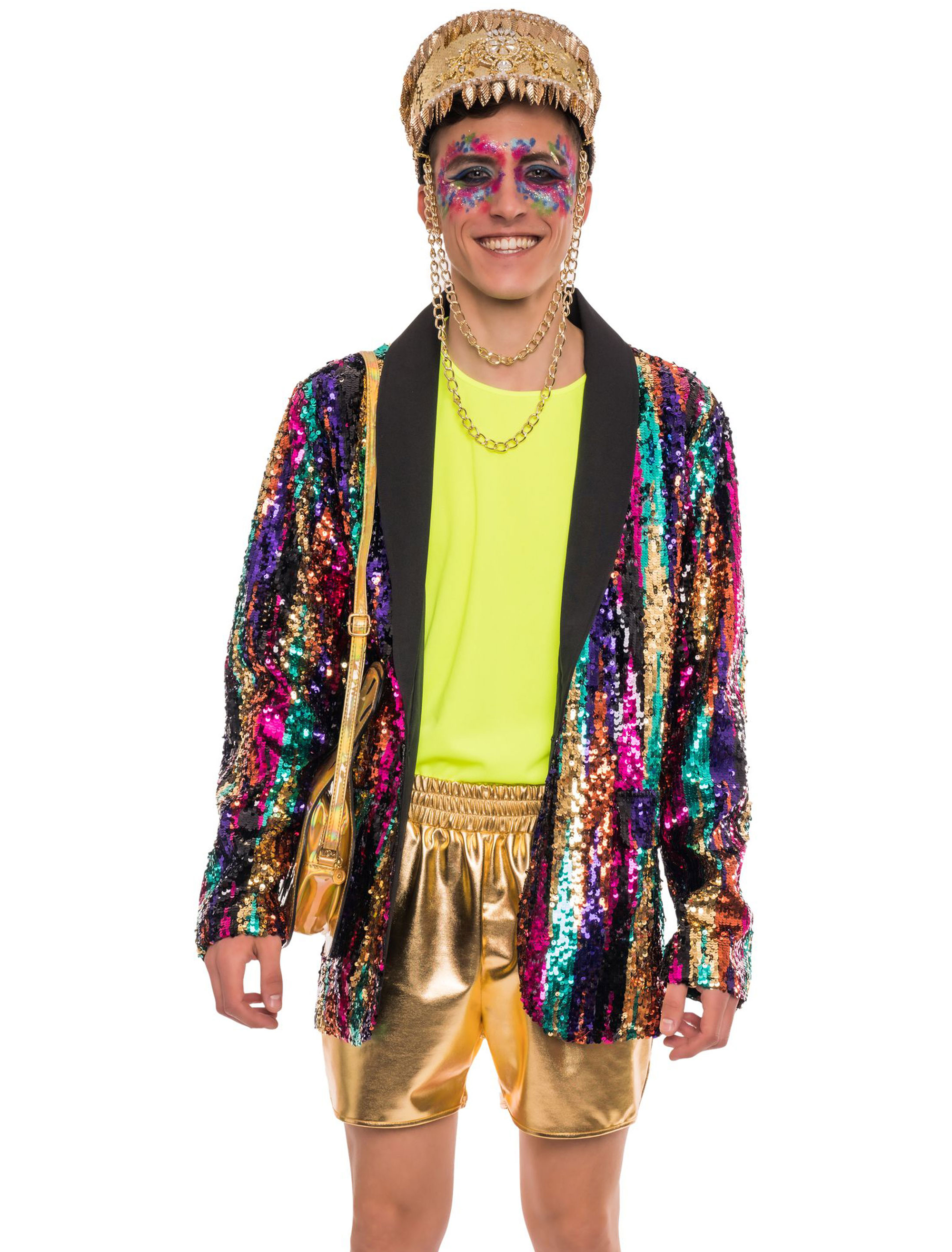 Jackett Colorful Pailletten Herren bunt M Farbe: bunt