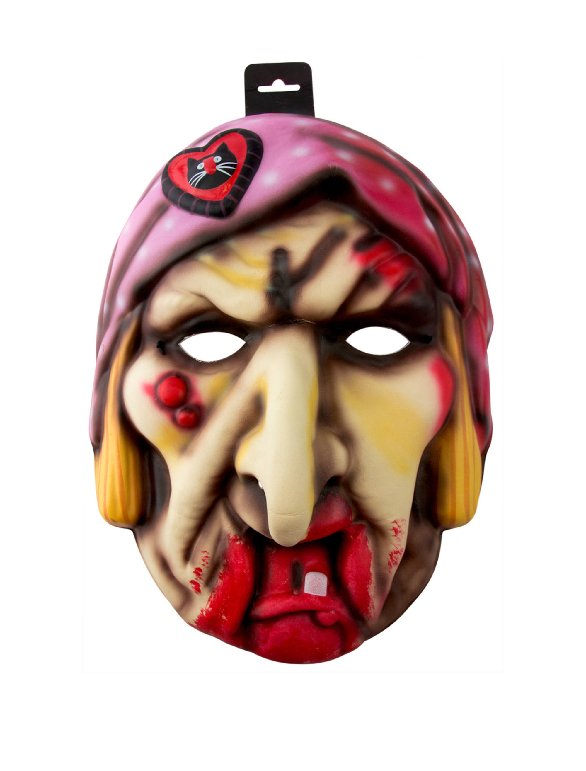 Kostümzubehör Maske XXL böse Hexe Farbe: rosa