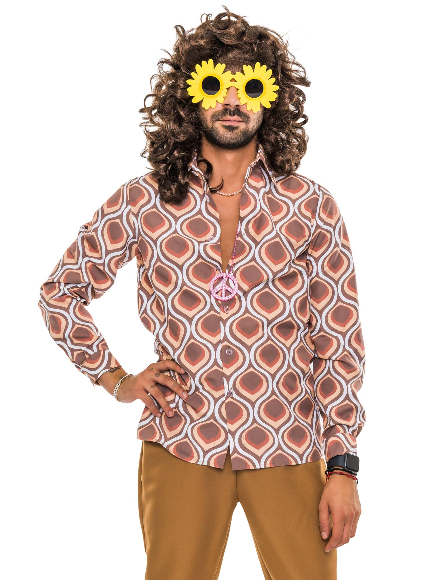 Hemd Hippie Herren braun 3XL