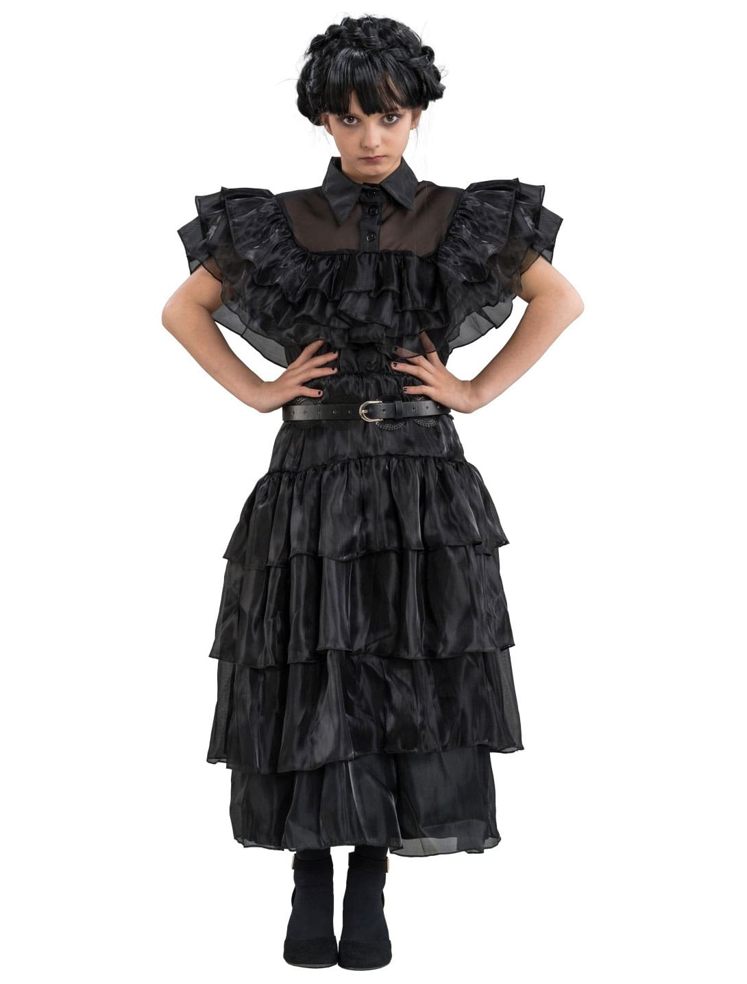Kleid Wednesday Addams schwarz 152