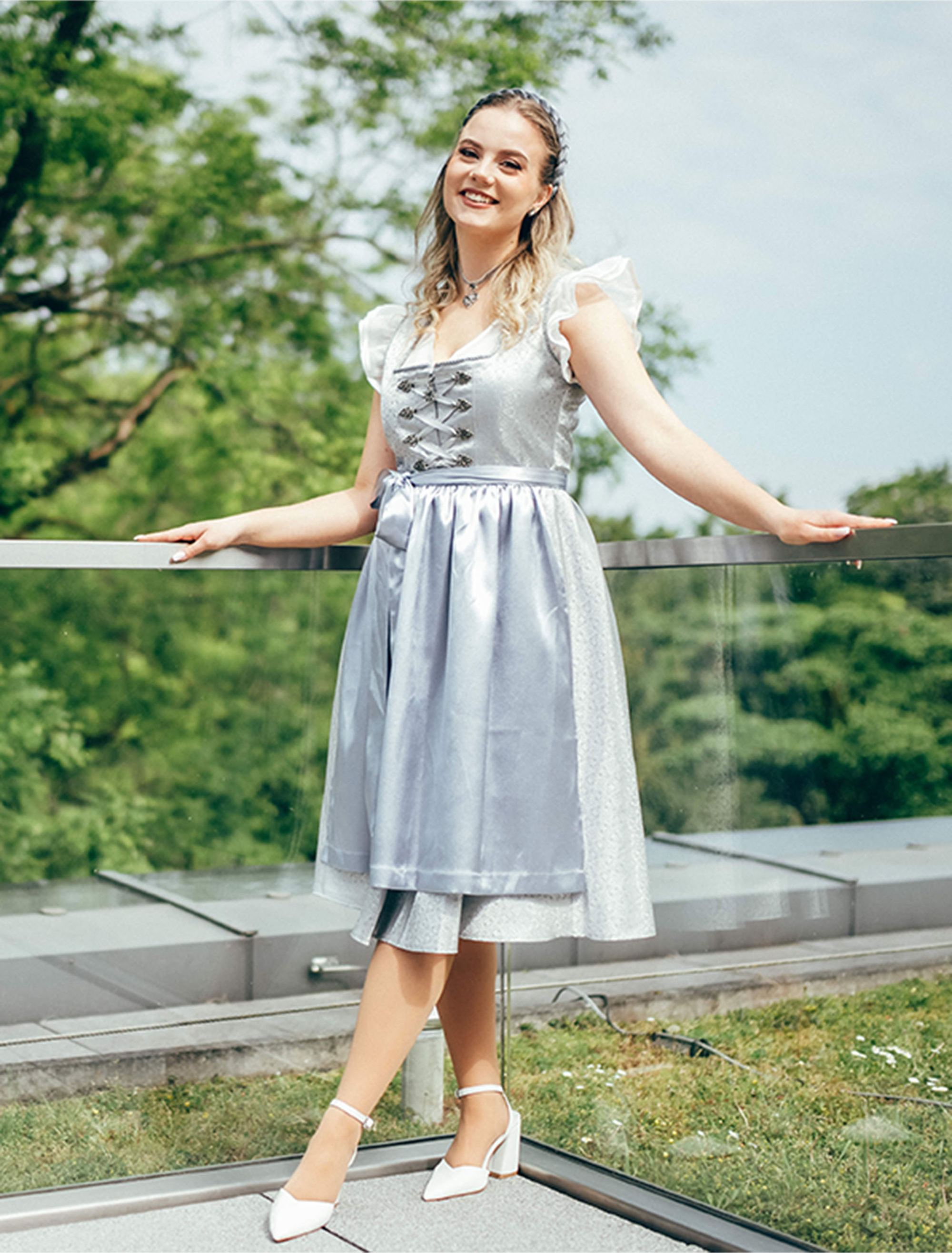 Dirndl Melinda Damen silber 44