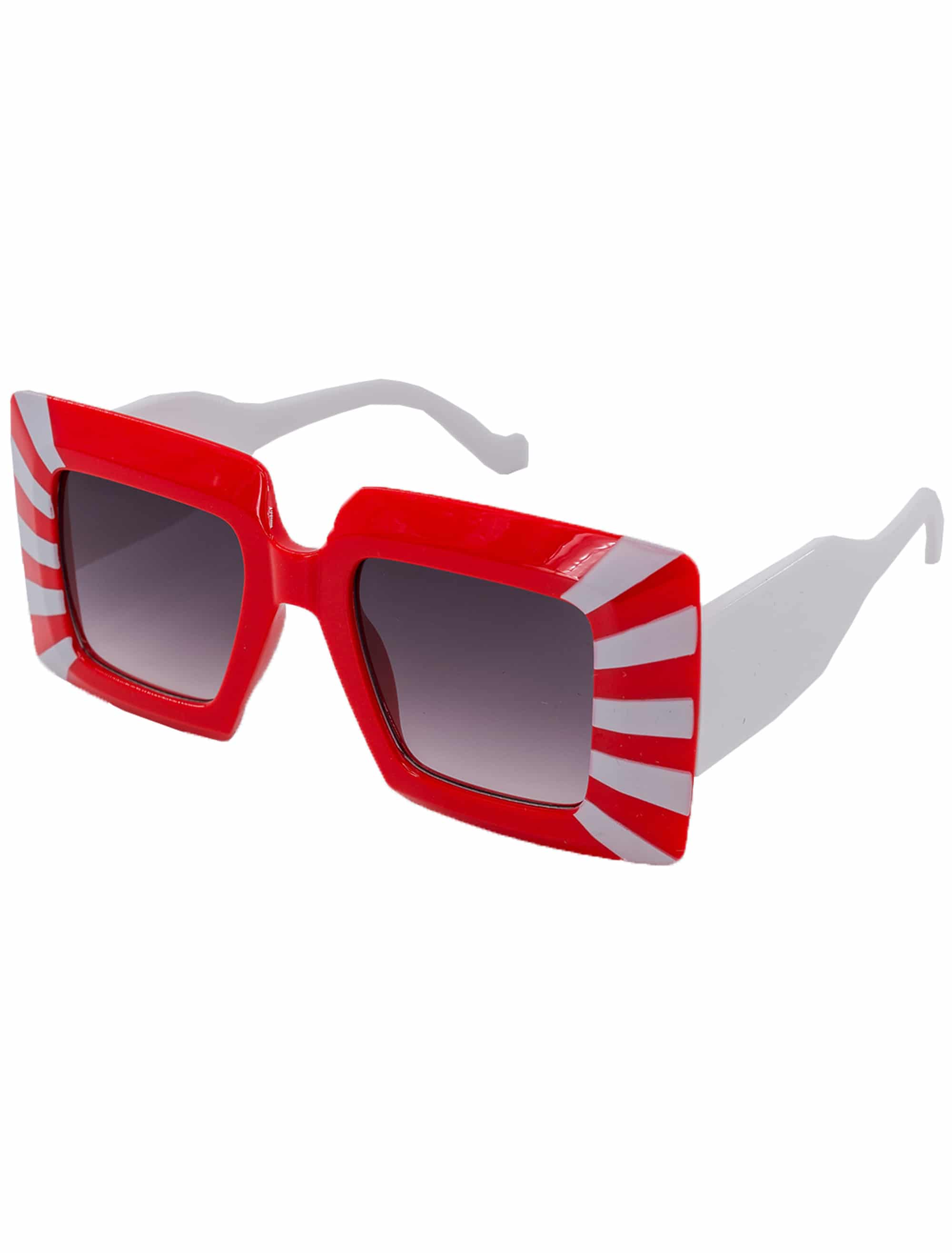 Kostümzubehör Brille Gestreift rot/weiß
