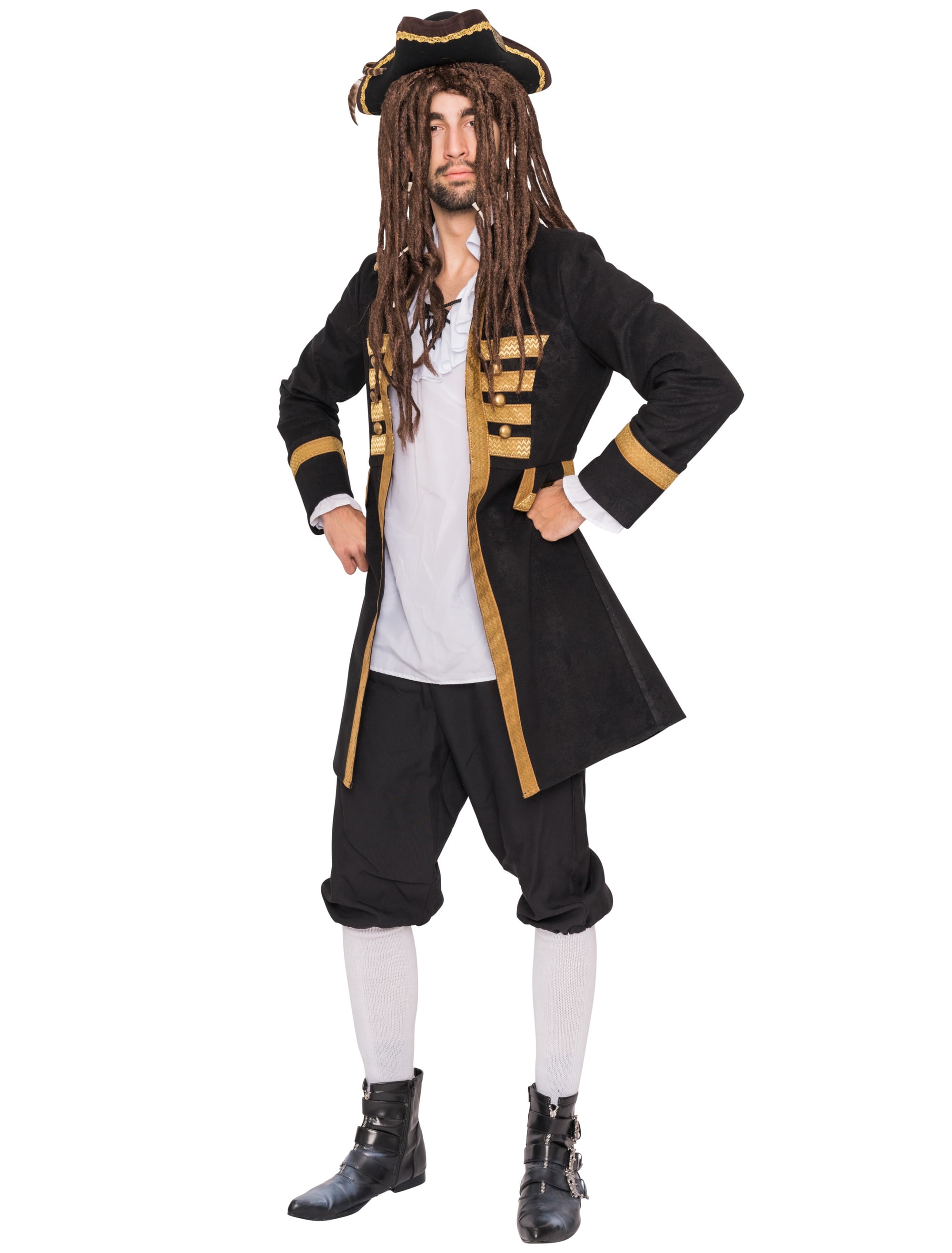 Mantel Pirat Herren schwarz/gold XL