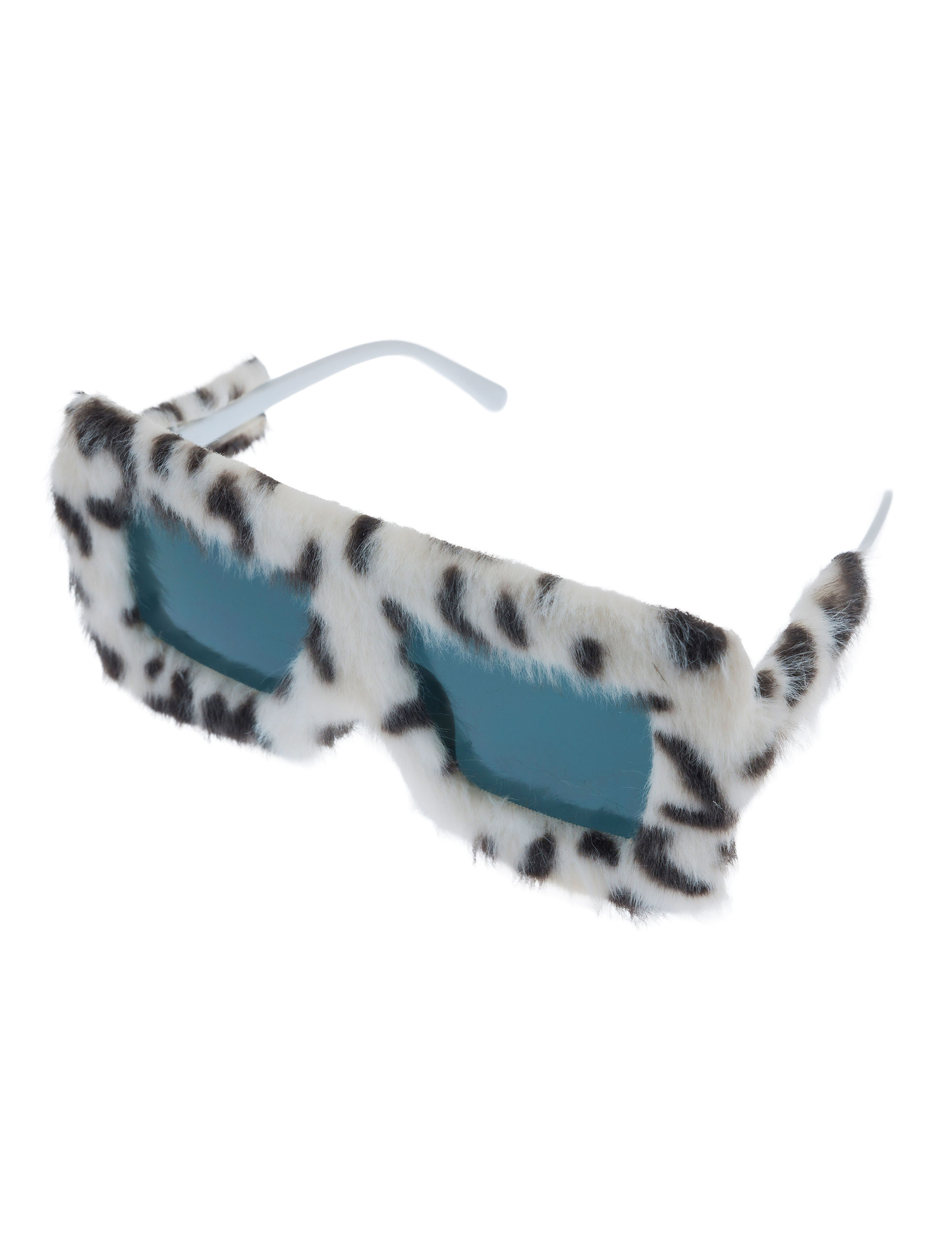 Kostümzubehör Brille Plüsch Zebra schwarz/weiß