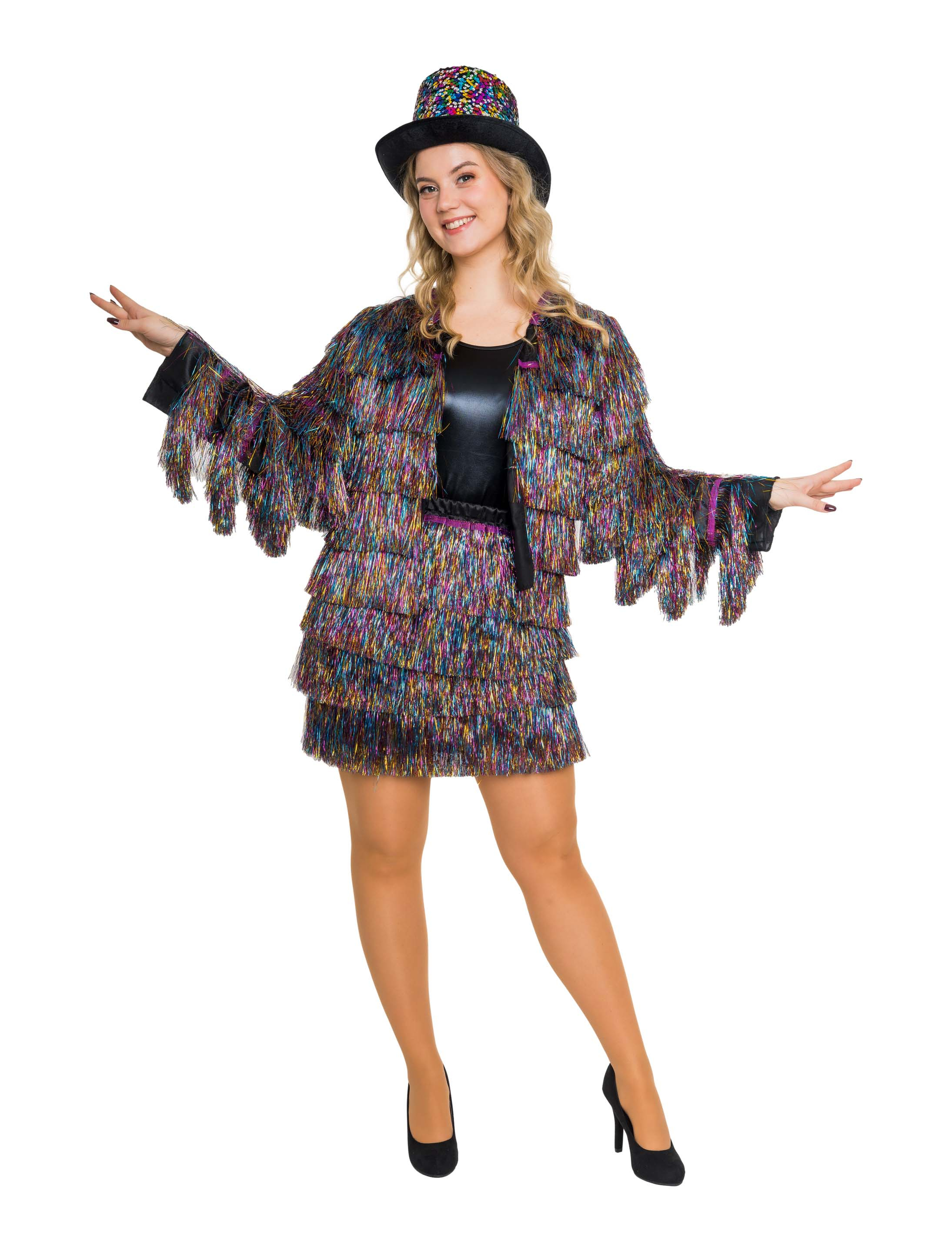 Rock Lametta fein Damen bunt L/XL Farbe: bunt