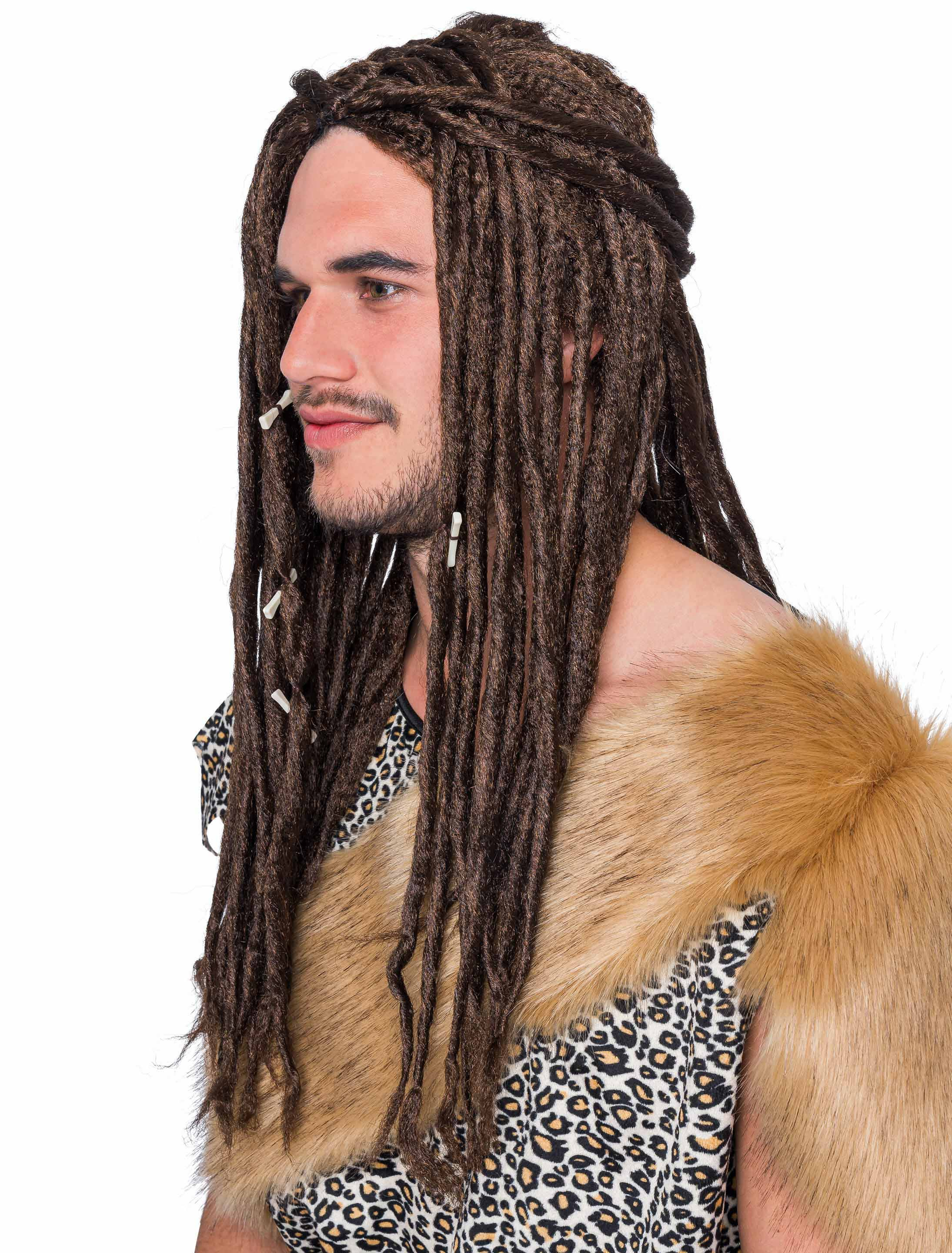 Kostümzubehör Kostümzubehör Perücke Pirat mit Dreadlocks braun one size