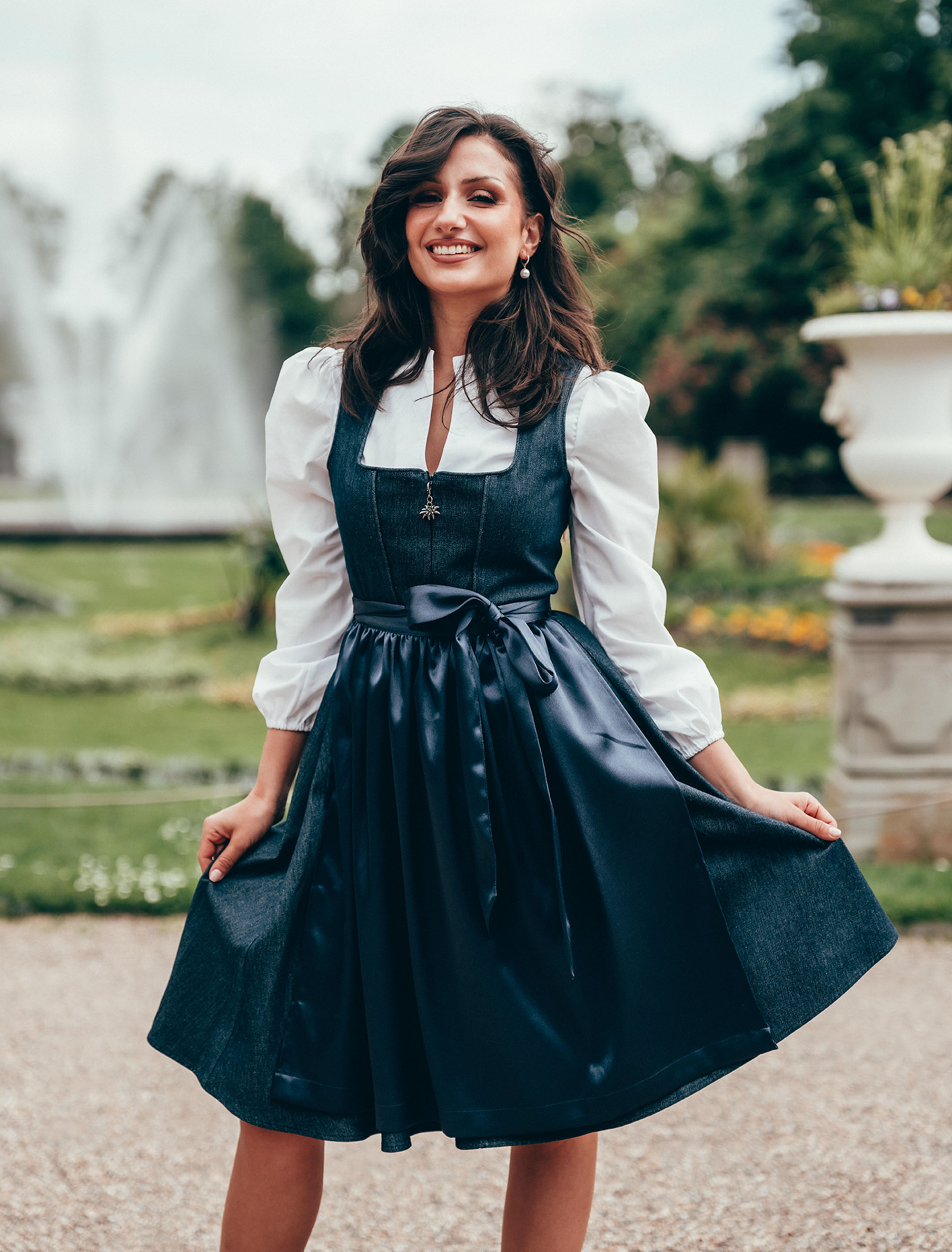 Dirndl Magda Damen blau 36