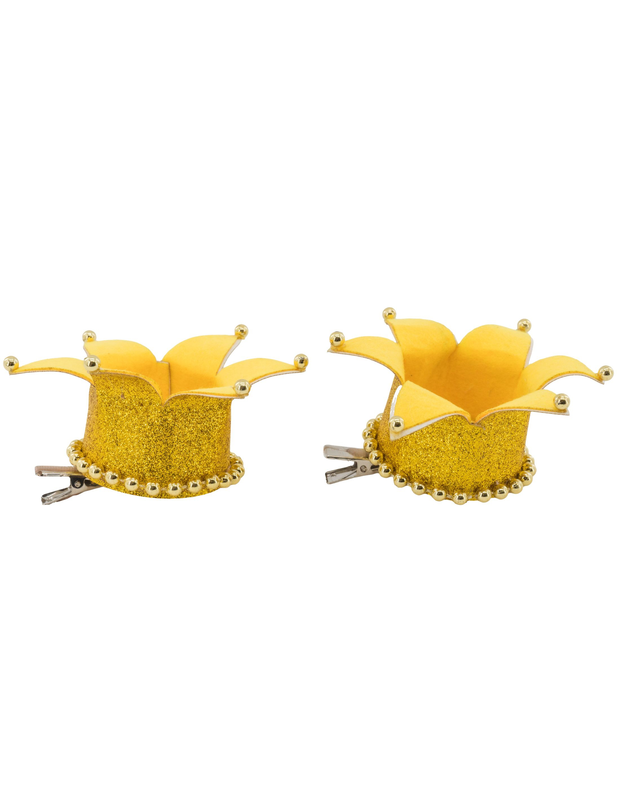 Kostümzubehör Haarclips Mini Kronen gold