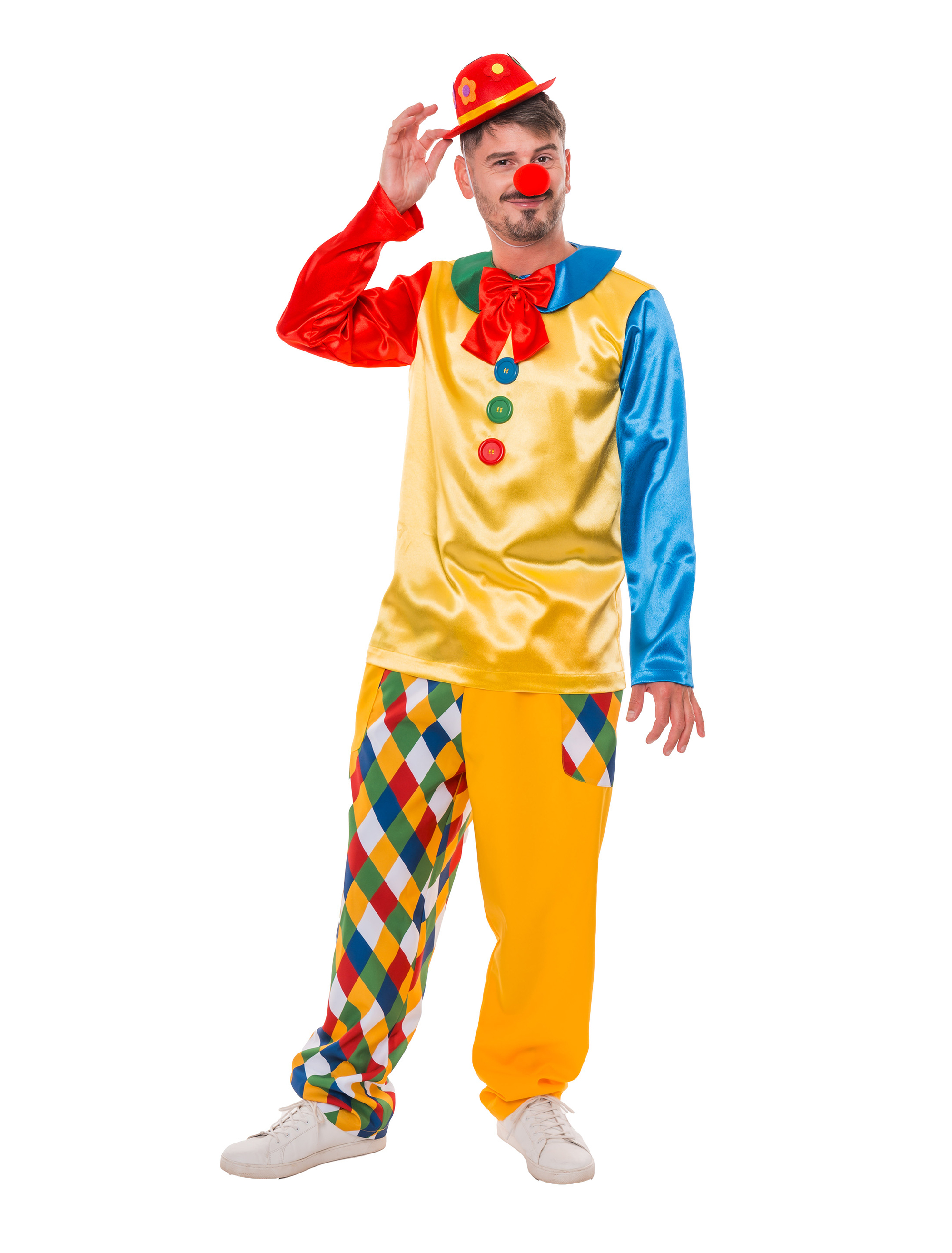 Oberteil Clown mit Knöpfen und Schleife bunt 4XL/5XL Farbe: bunt