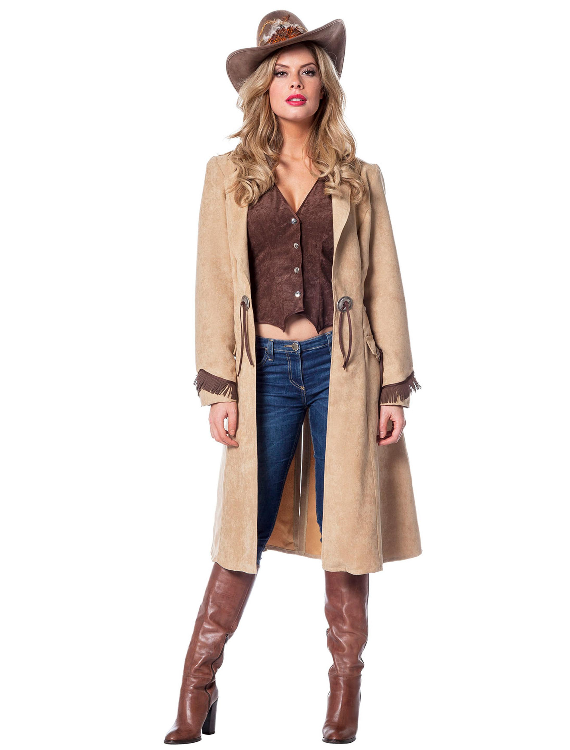 Mantel Cowgirl mit Weste braun 56