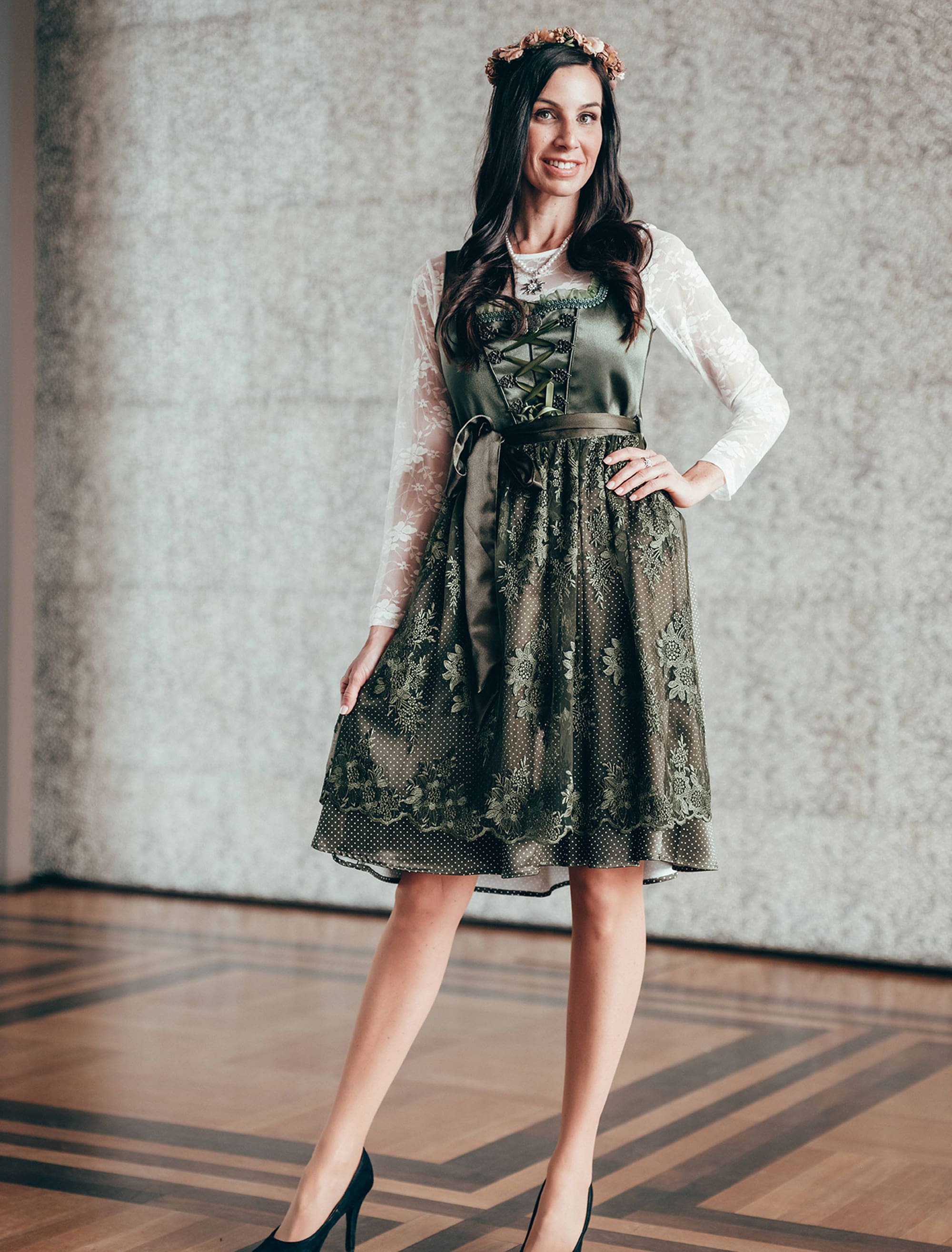 Dirndl Leni Damen grün 40