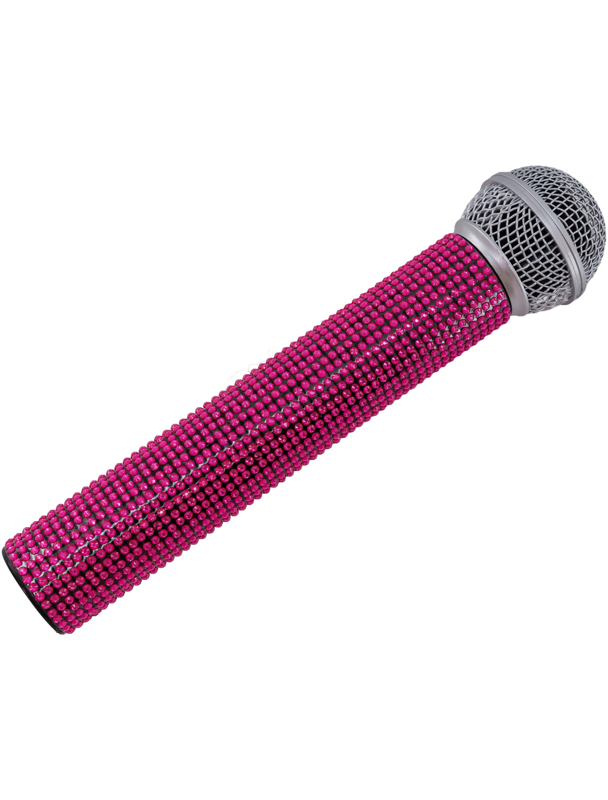 Kostümzubehör Mikrofon Strass pink