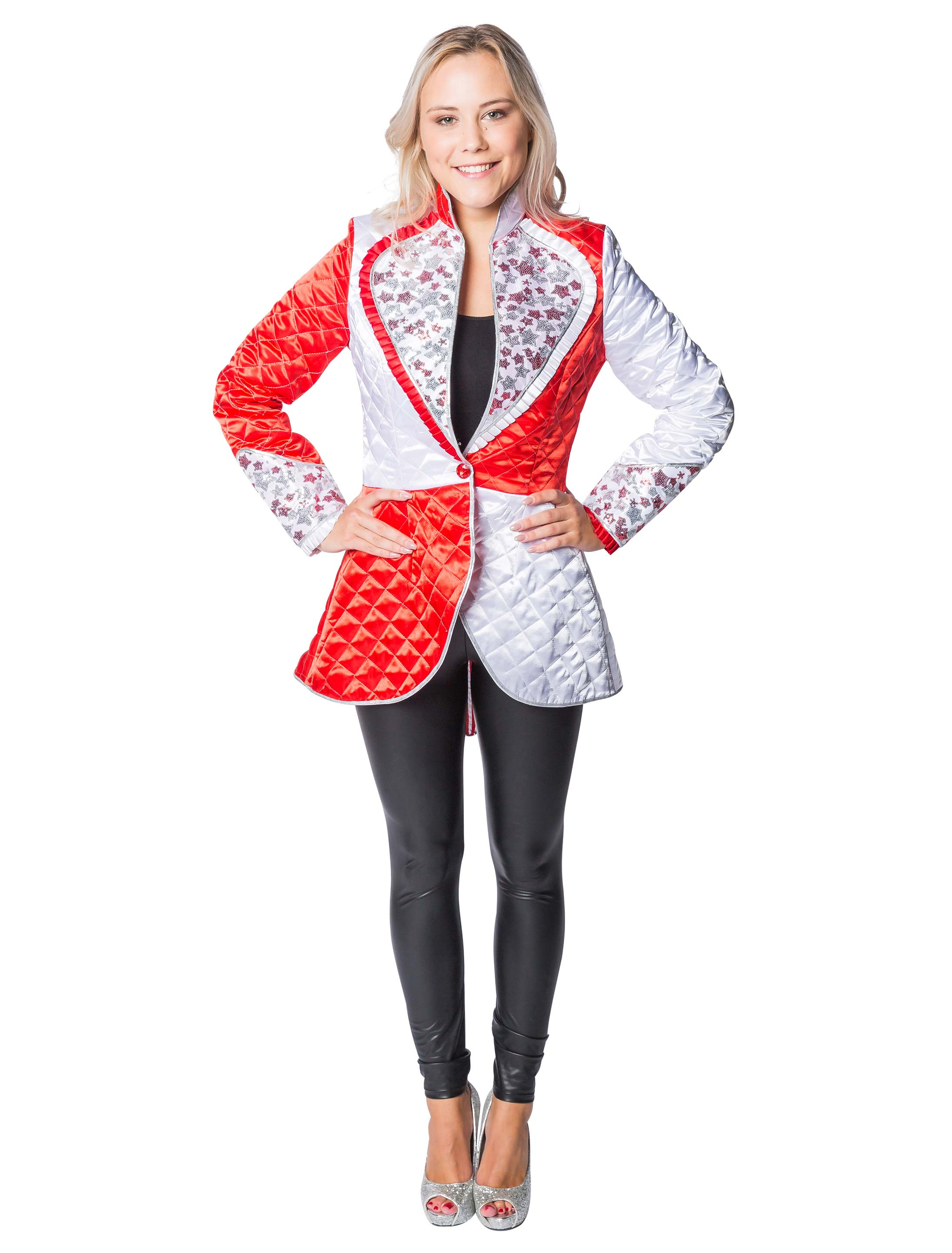 Frack mit Sternen Stepp deluxe Damen Damen rot/weiß S