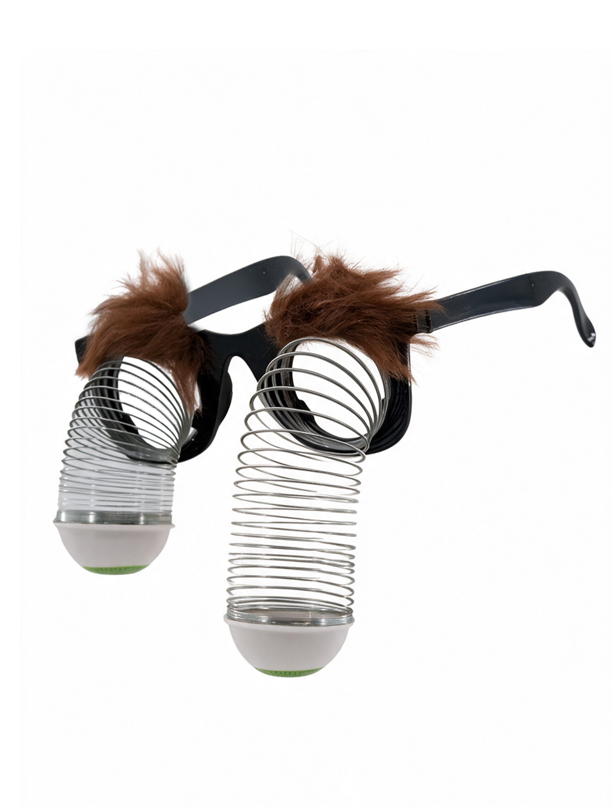 Kostümzubehör Brille springende Augen mit Augenbrauen weiß/grün