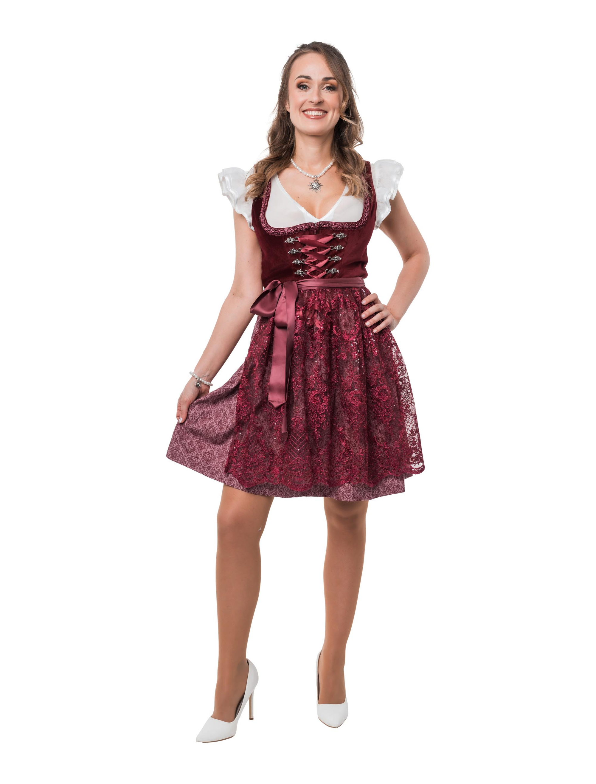 Dirndl Loredana Damen rot 38