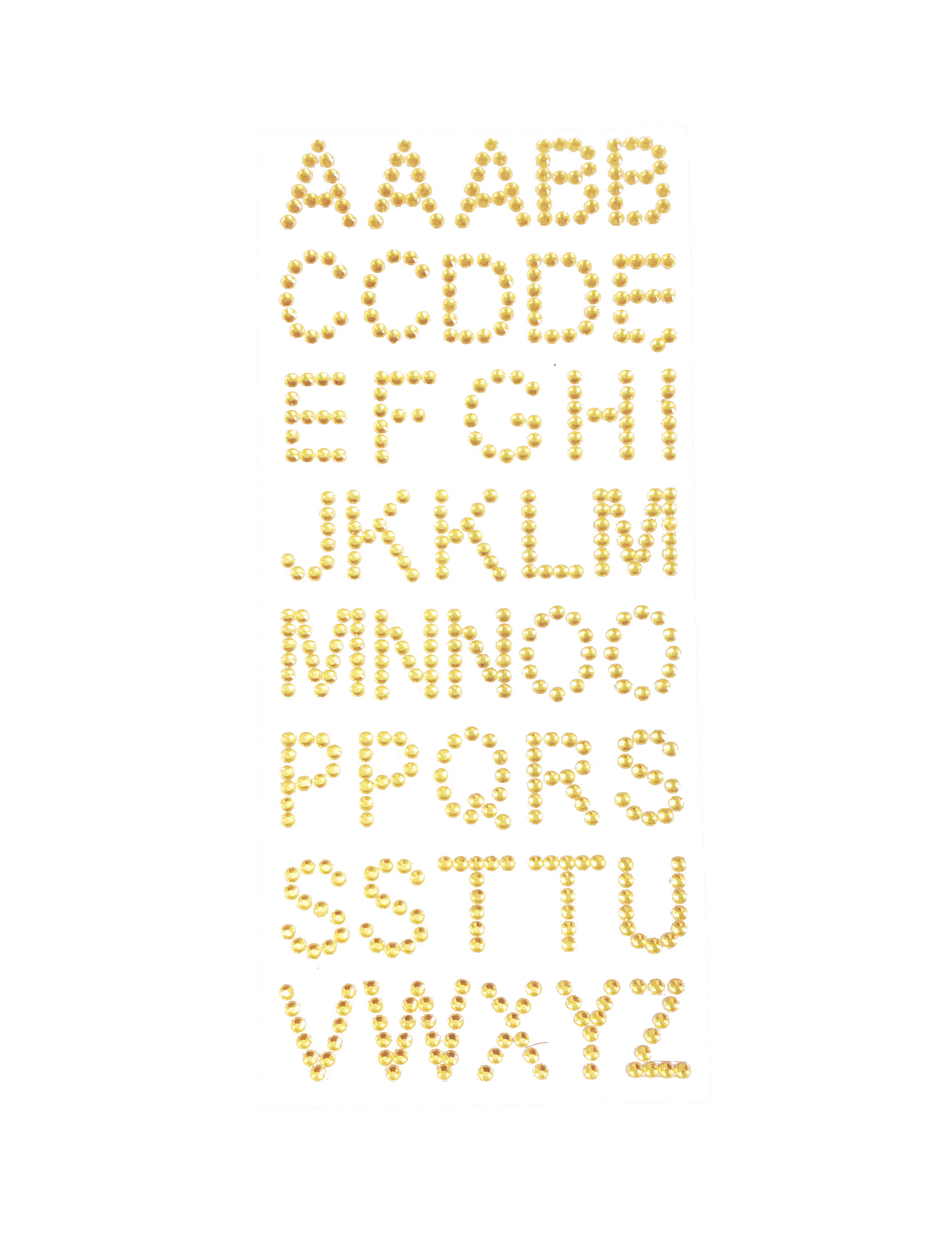 Strasssticker A-Z 40 Stk. gold Schminke für Karneval & Fasching